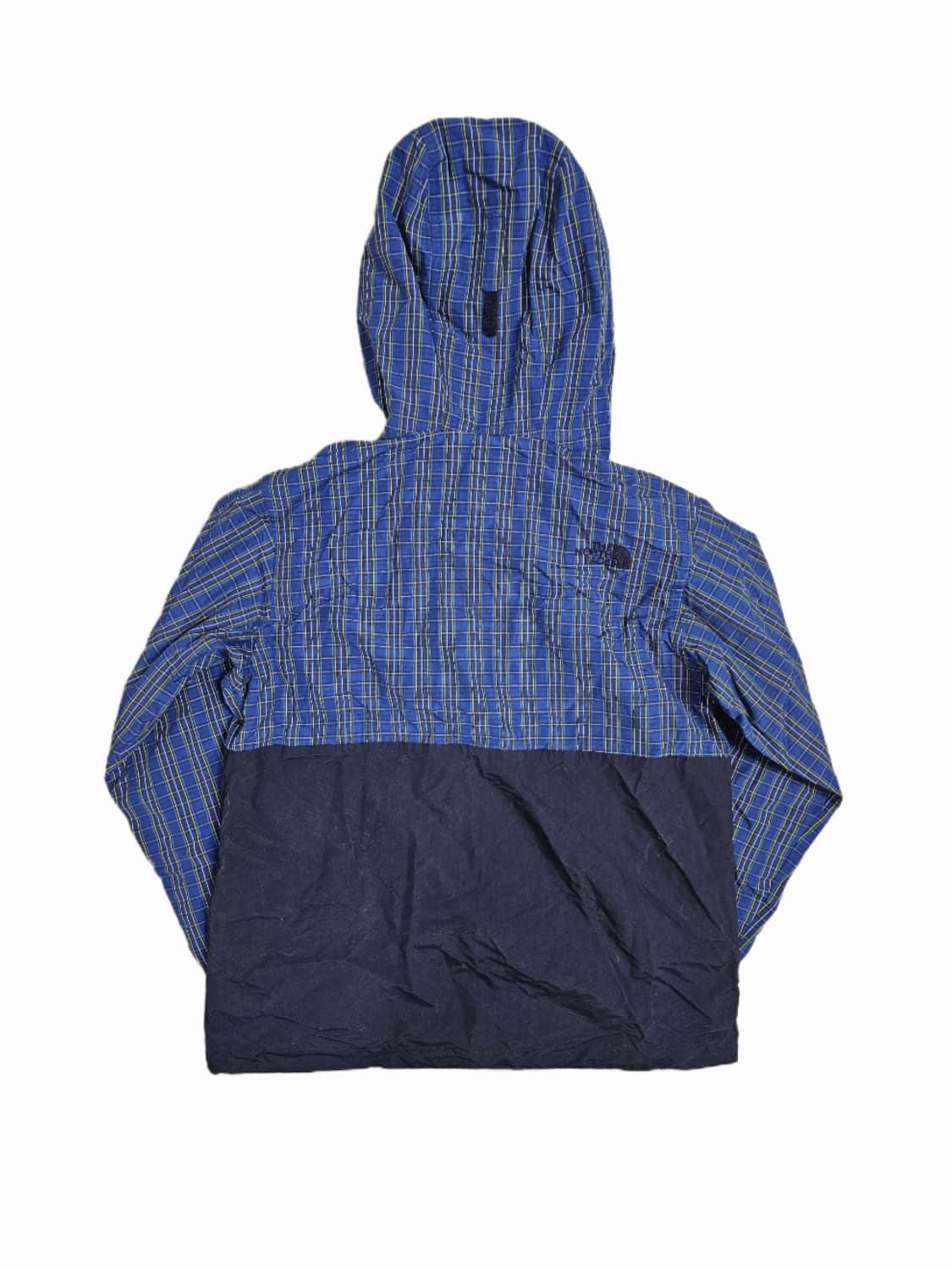 [100(L)] 노스페이스 타탄 체크 & 네이비 배색 후드 바람막이 자켓 상품이미지2