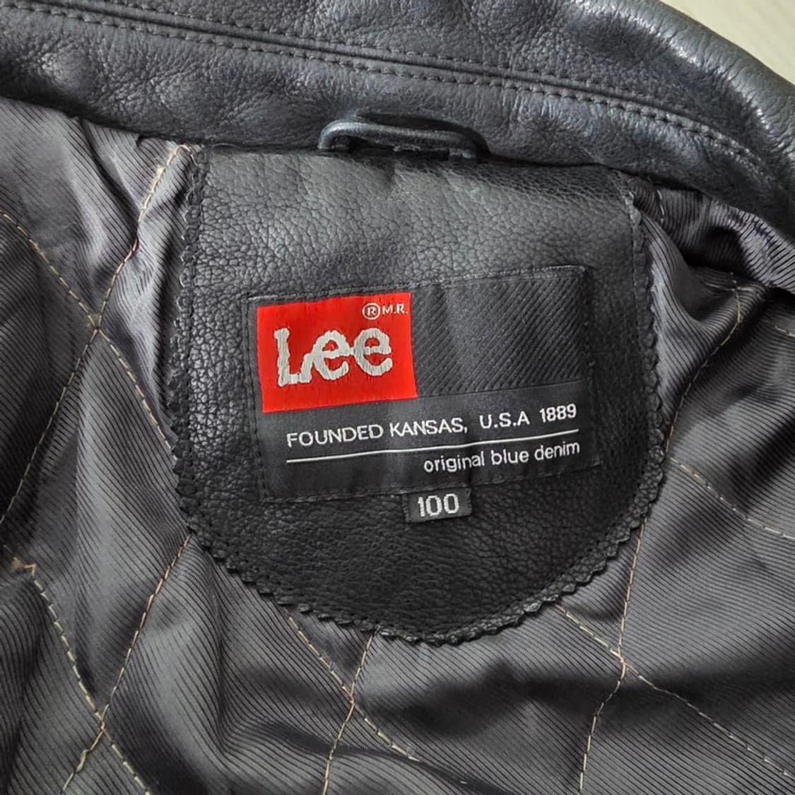 Lee 오리지널 블랙 레더 재킷 L 상품이미지6