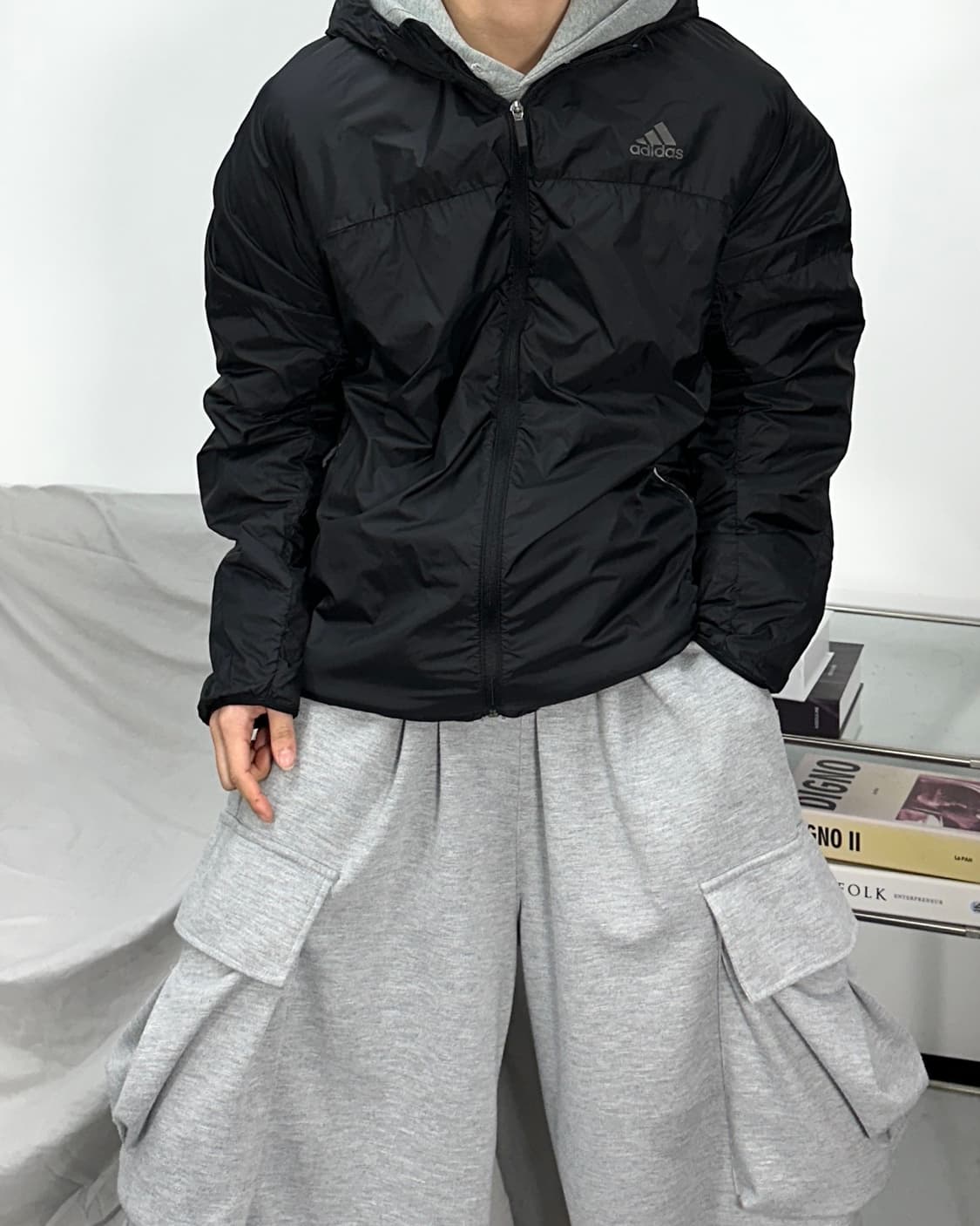 아디다스 블랙 윈드 브레이커 바람막이 XL 상품이미지2