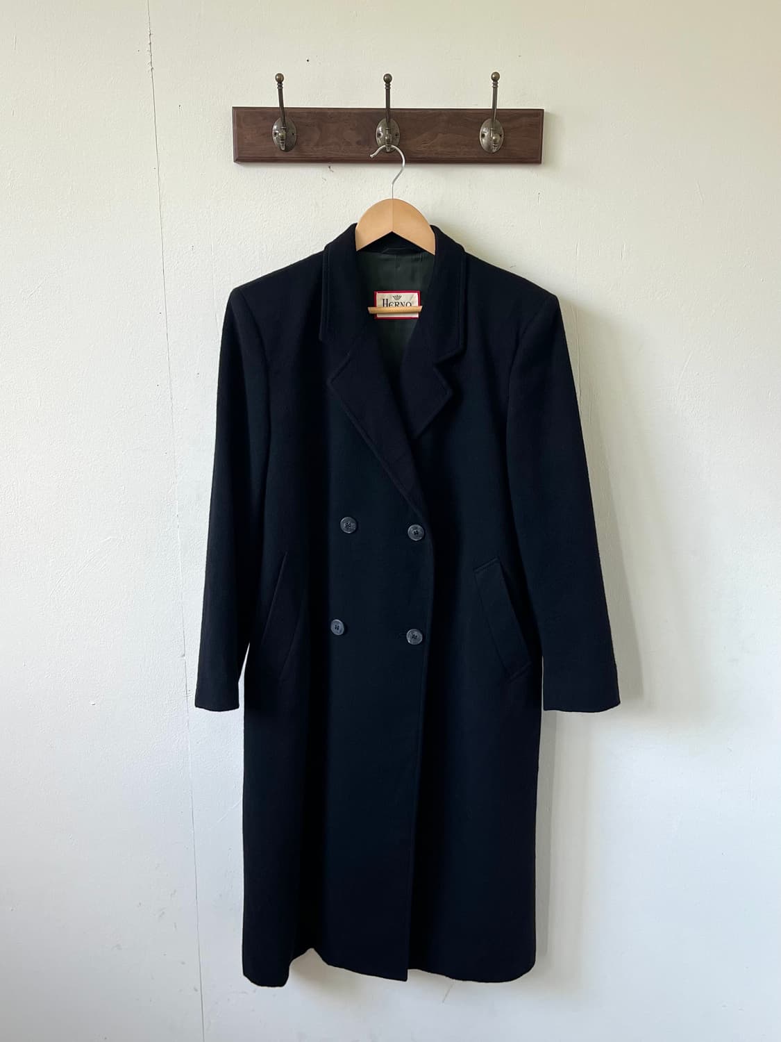 HERNO 울 & 캐시미어 블랙 더블 코트 상품이미지1