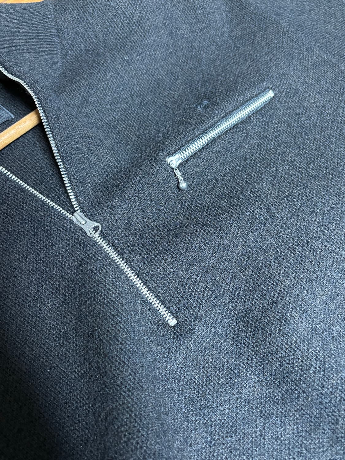 스투시 하프 집업 모크넥 스웨터 블랙 상품이미지3