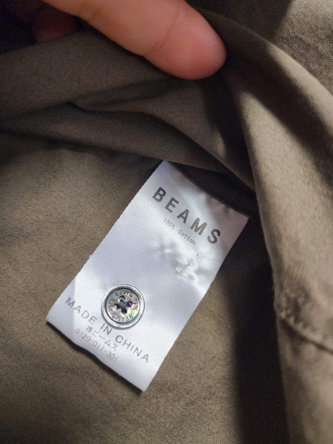 Beams 카키면셔츠 상품이미지3