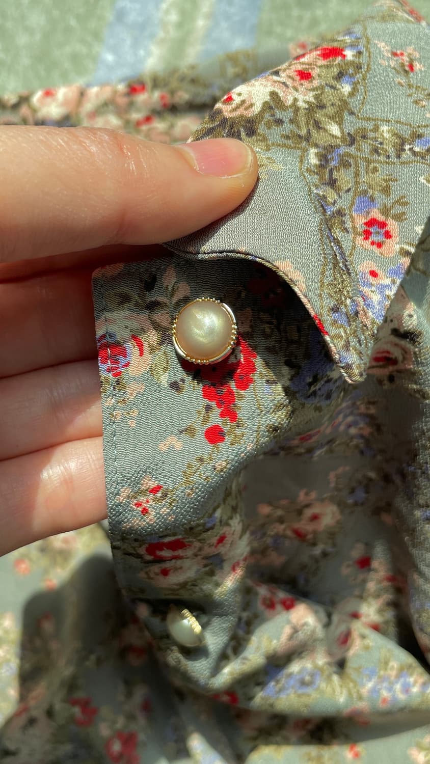 일본 빈티지 플로럴 블라우스 상품이미지7