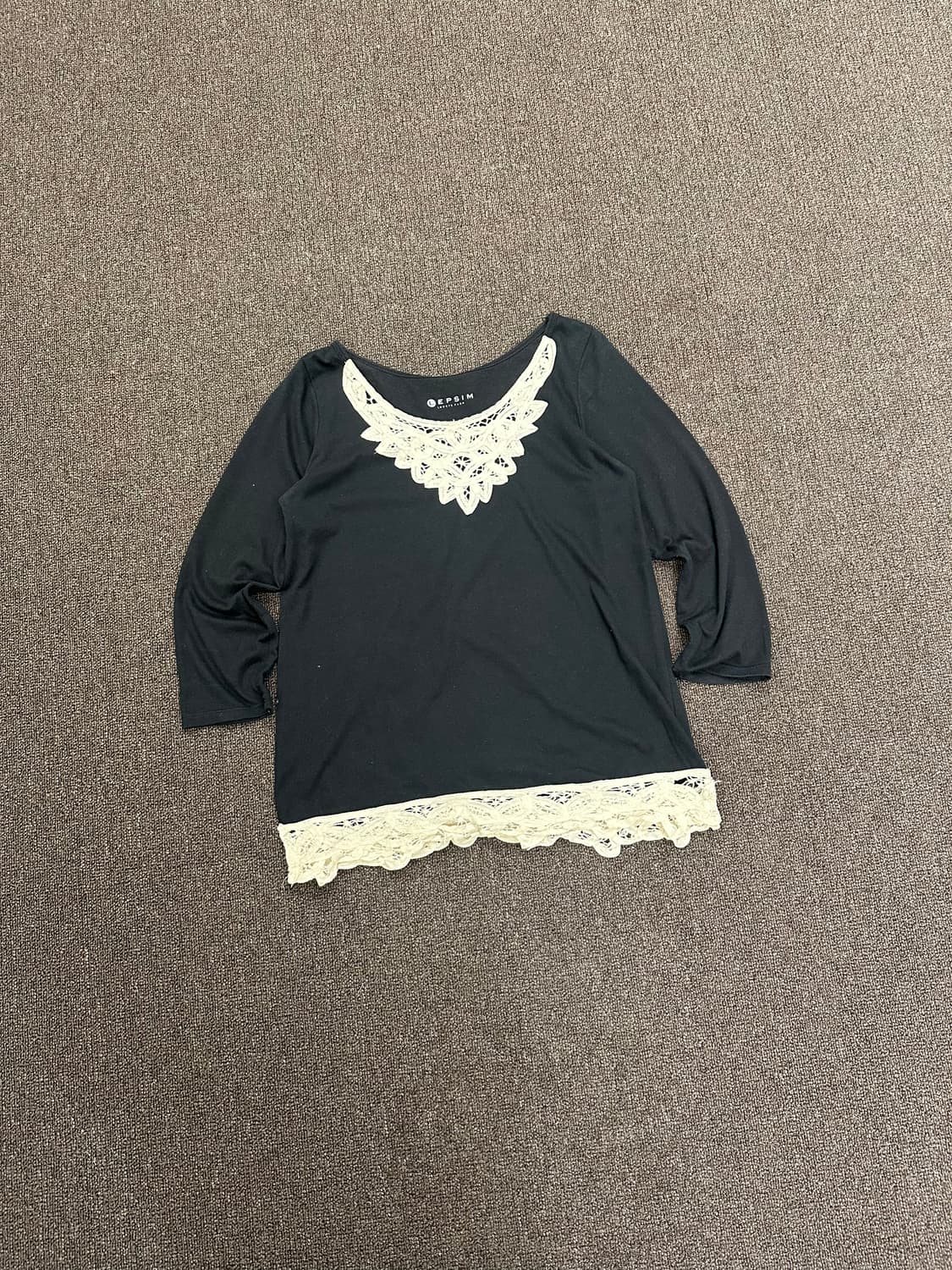 L)Japanese vintage 여성 블랙 레이스 롱슬리브 상품이미지2