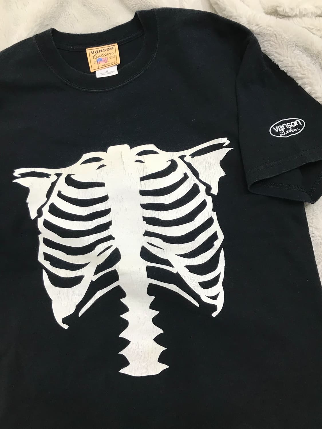 < Vanson Leathers Bone Printing T-shirt  상품이미지8