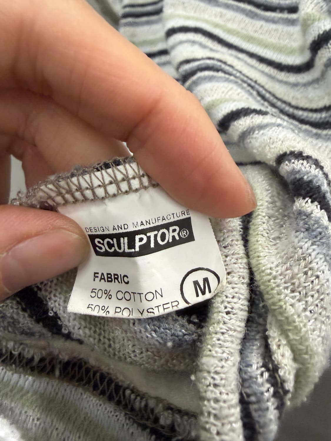 스컬프터 스트라이프 크롭티 그린 S 상품이미지6