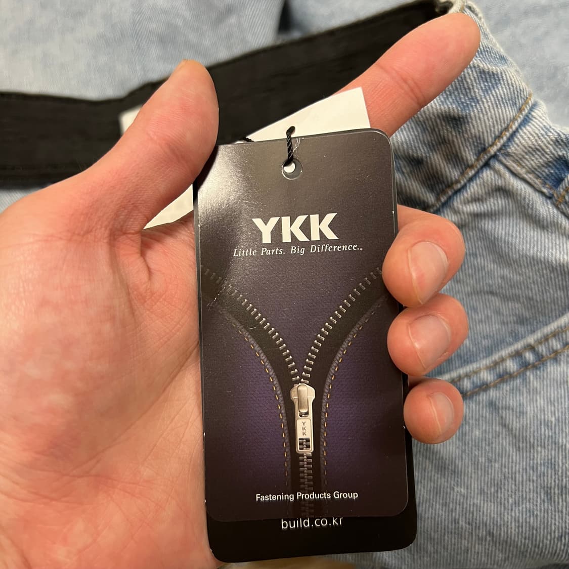 [새상품] 빌드 밴딩 와이드 데님팬츠 청바지 [연청] 84 상품이미지7