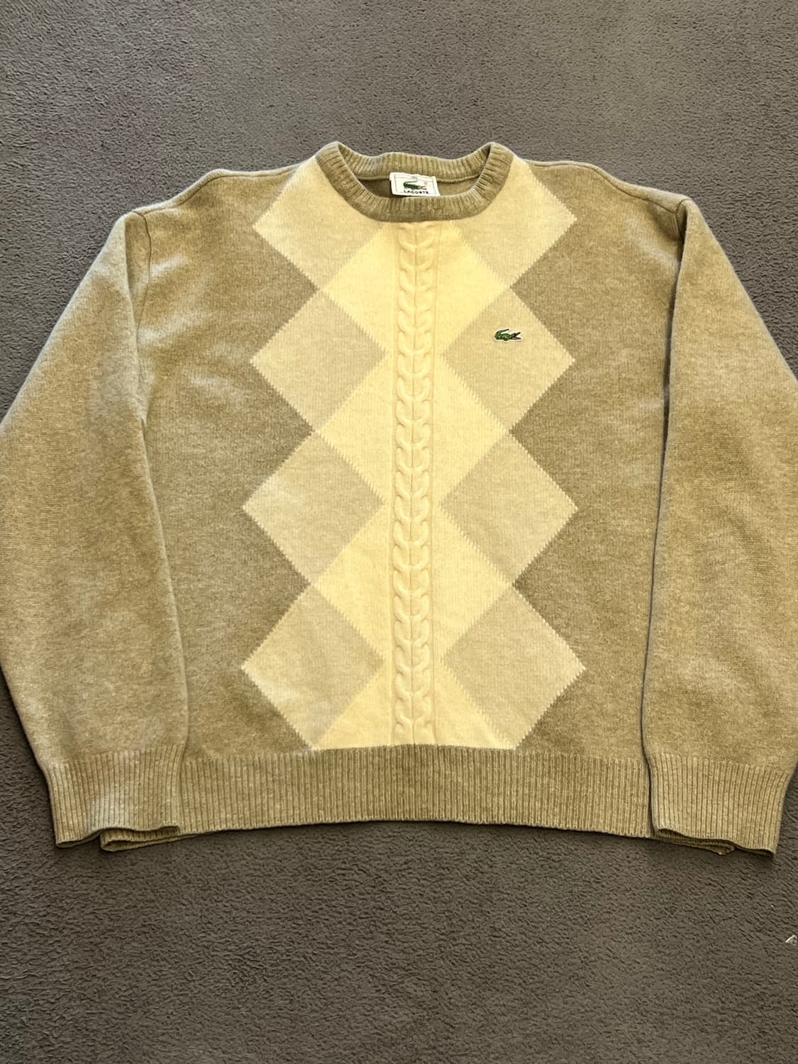 라코스테 빈티지 아가일 니트 처분  상품이미지1