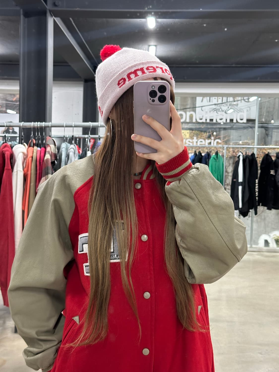 슈프림 레드로고 방울 비니 상품이미지3