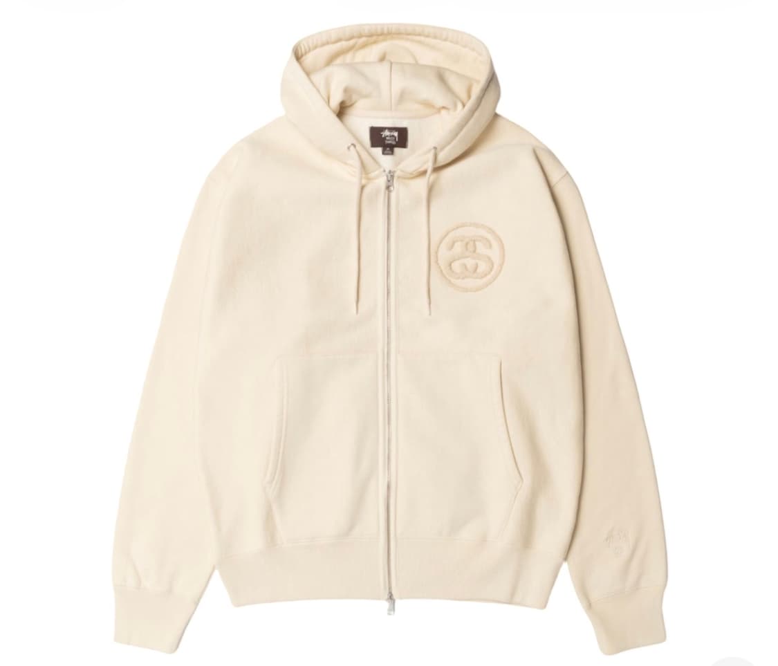 스투시 x 웨일즈 보너 플리스 집 후디 아이보리 L 상품이미지1