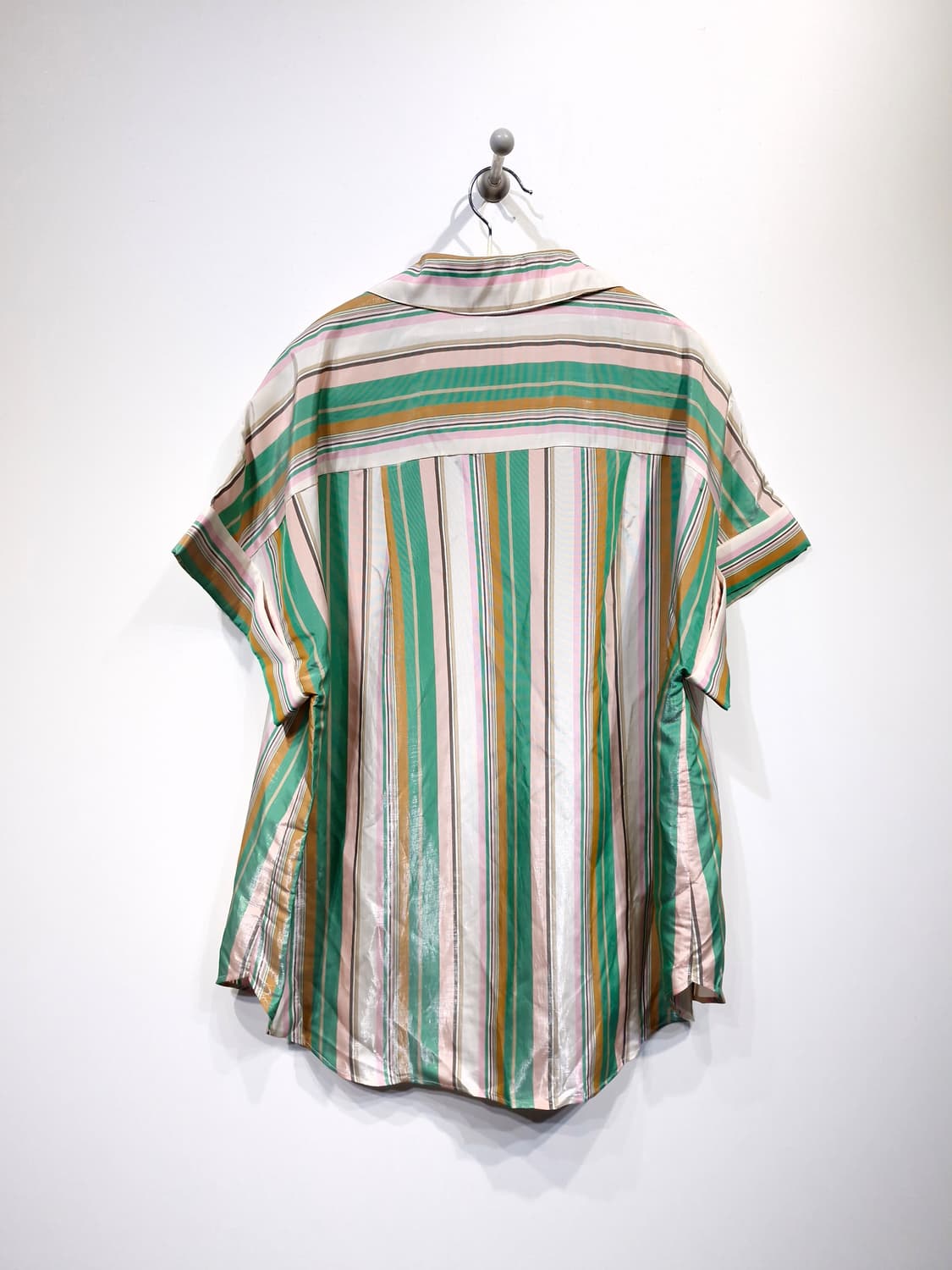 [새상품]KUME 쿠메 오버사이즈 롤업 하프슬리브 셔츠 멀티스트라이프 상품이미지6