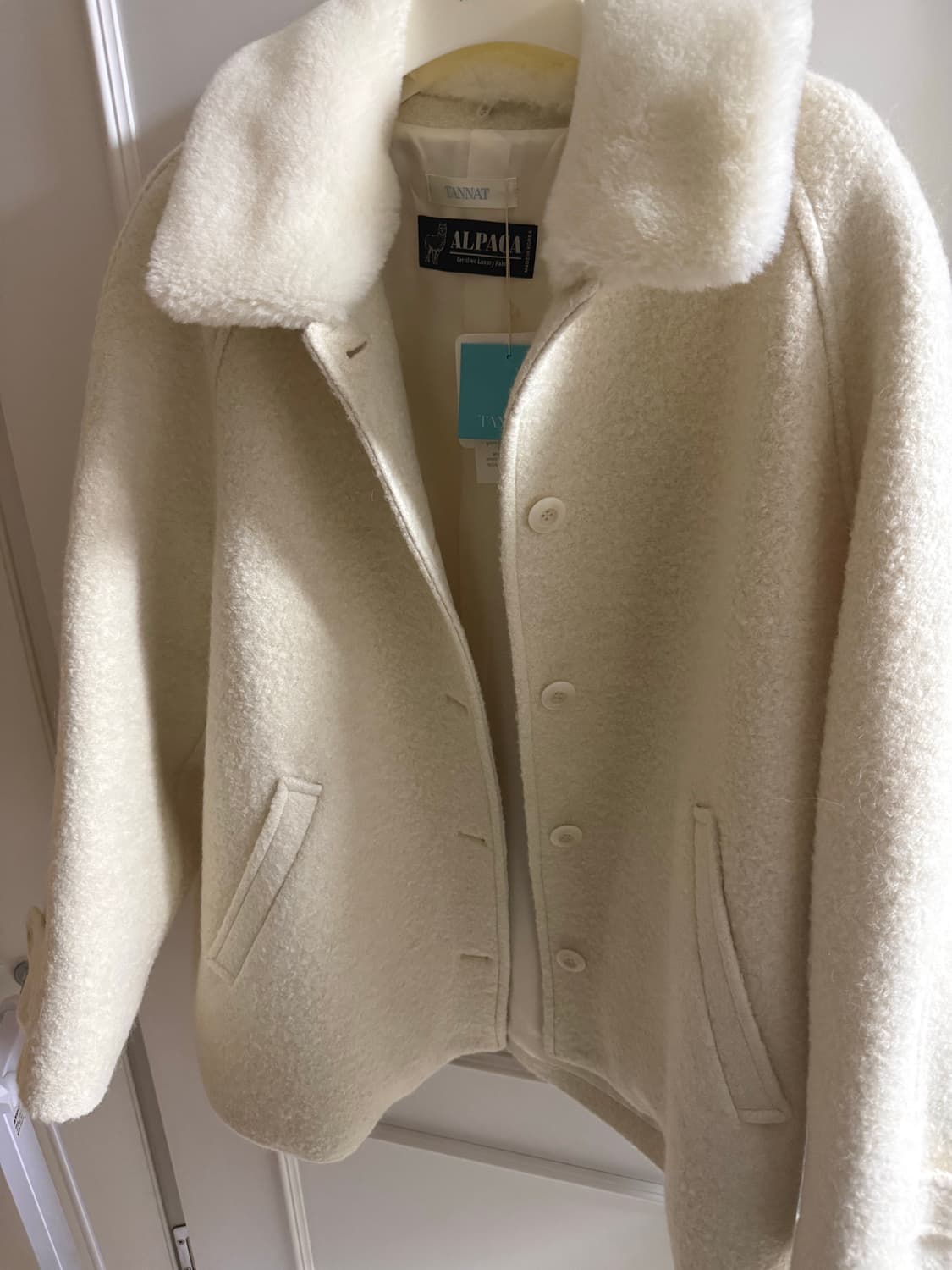 타낫 알파카 하프 코트 퍼 레글런 아이보리 누아 리즈 릴리코츠 코드유  상품이미지9
