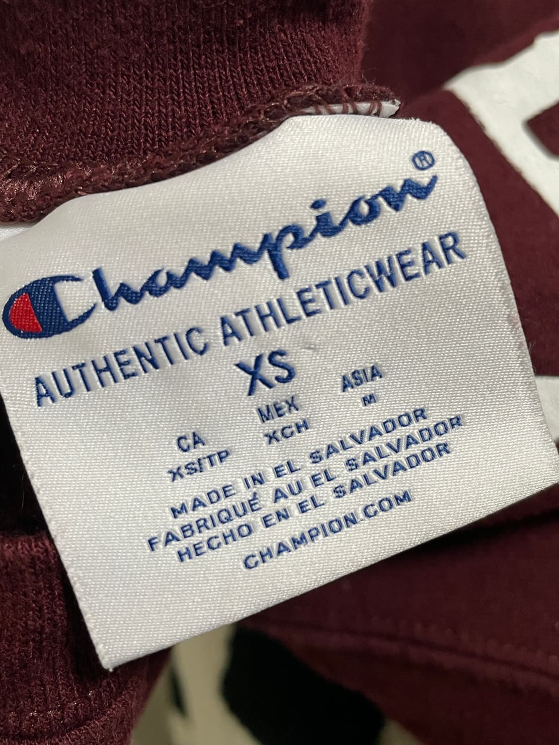 챔피언 맨투맨 버건디 XS 상품이미지3