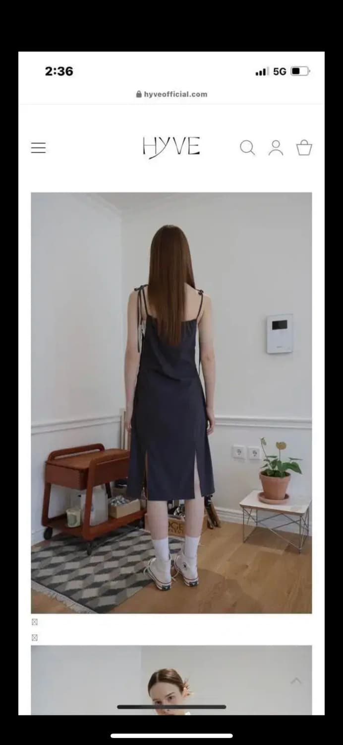 hyve 하이브 MIDI SLIT DRESS 미디 슬릿 드레스 상품이미지4