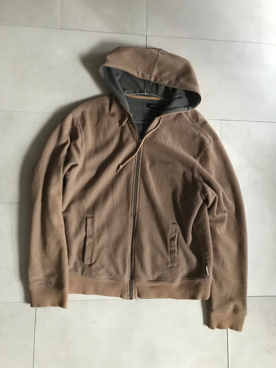 켈빈클라인 베이지브라운 와플 후드집업 상품이미지7