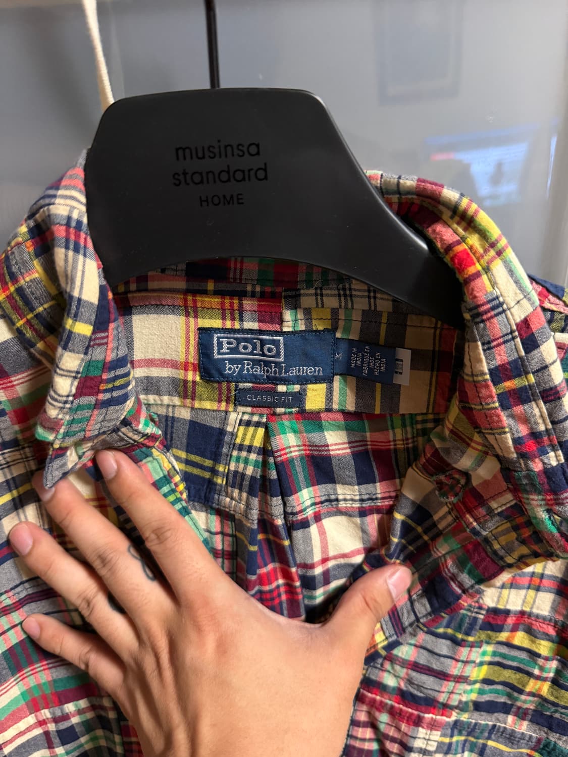 폴로 마드라스 패치워크 셔츠 클래식핏 멀티 m 상품이미지2