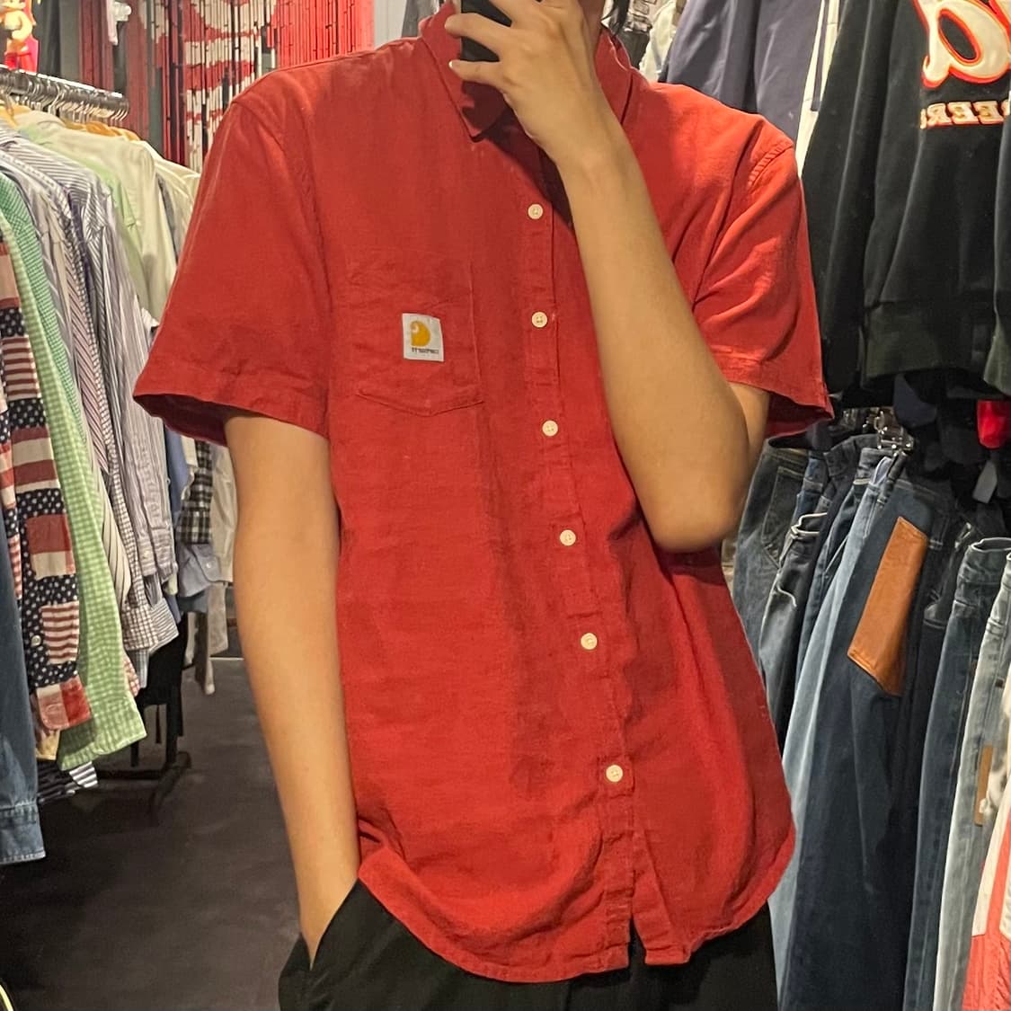[IM] carhartt 칼하트 레드 반팔셔츠 상품이미지4