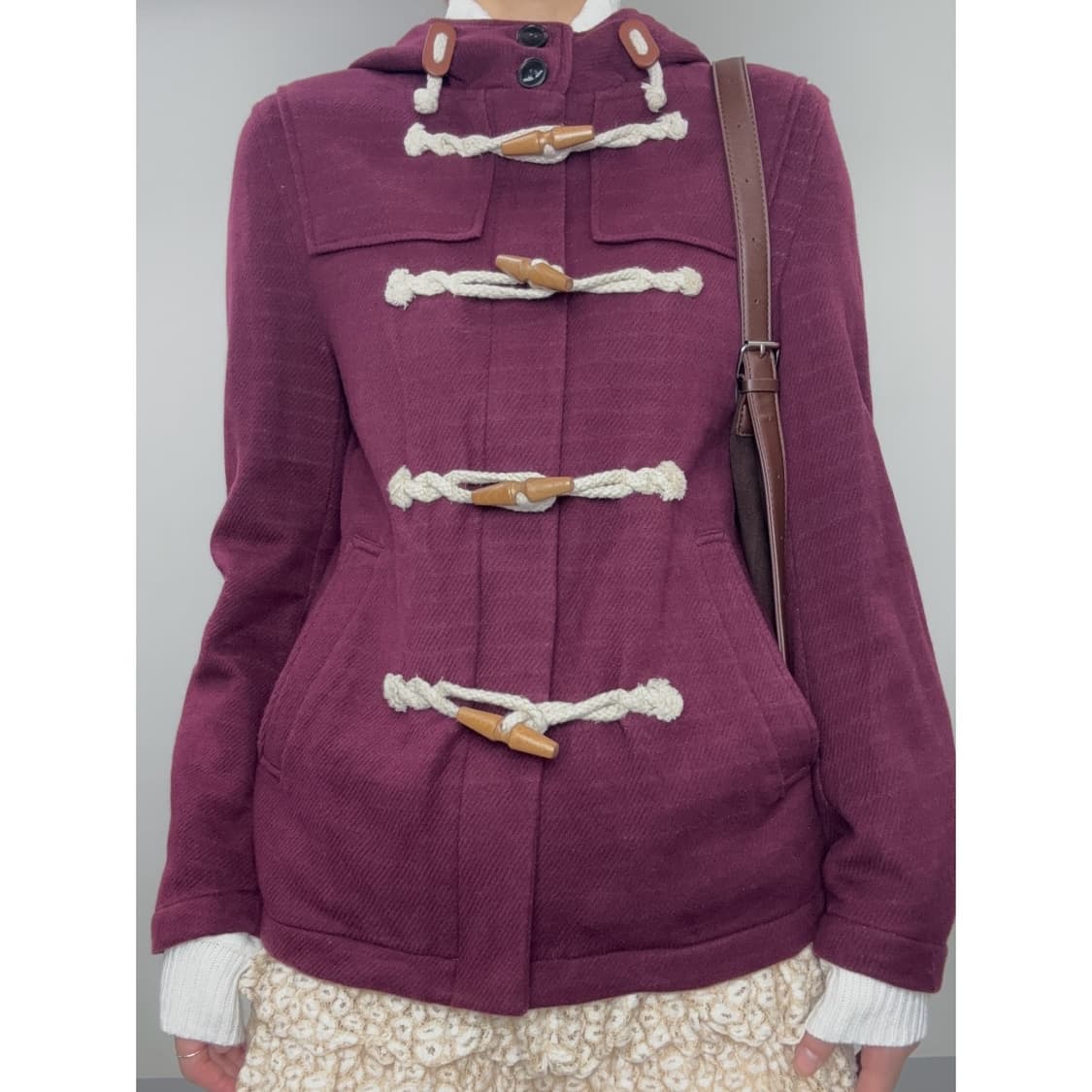 빈티지 플럼 더플 코트 자켓 상품이미지1