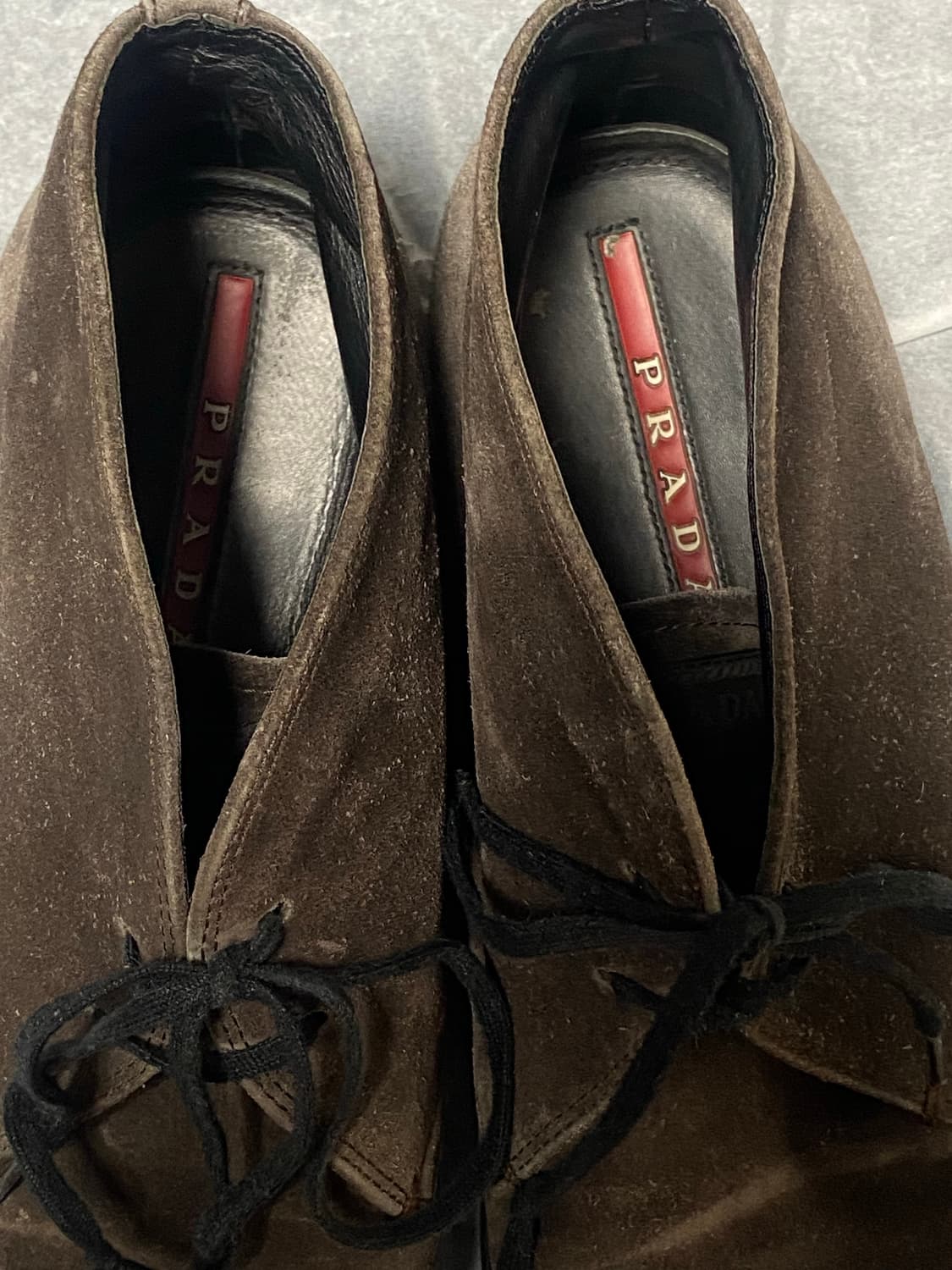 프라다 브라운 스웨이드 레더 데저트 부츠 us10 상품이미지2