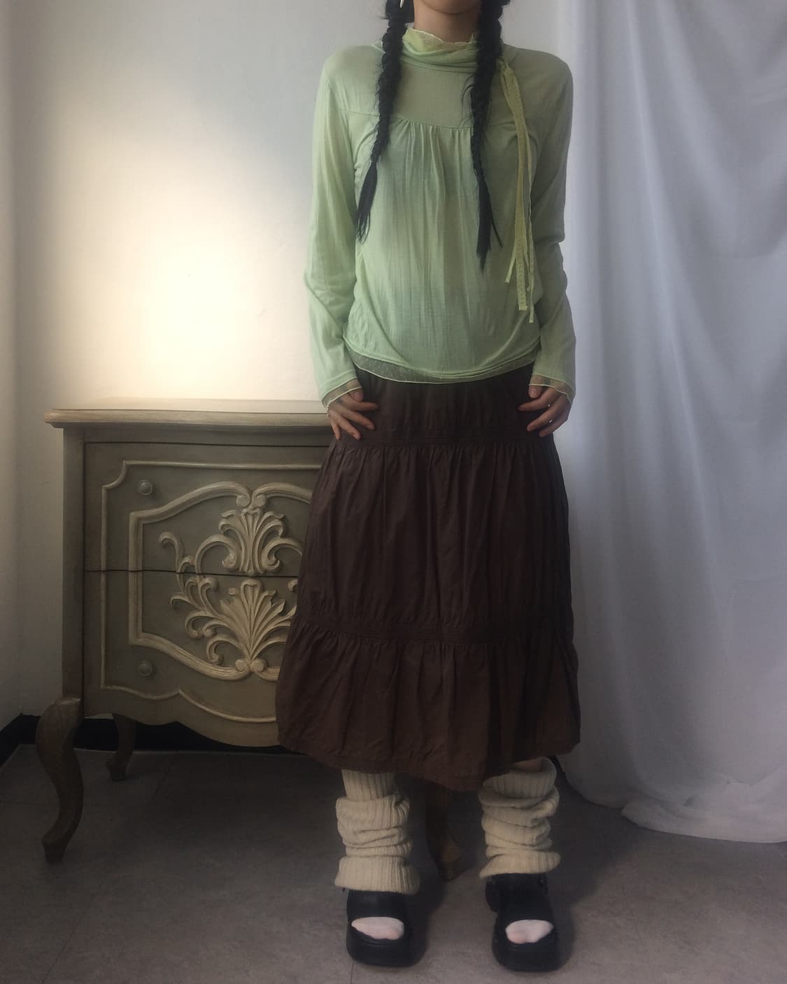 String point high neck sleeve 상품이미지5