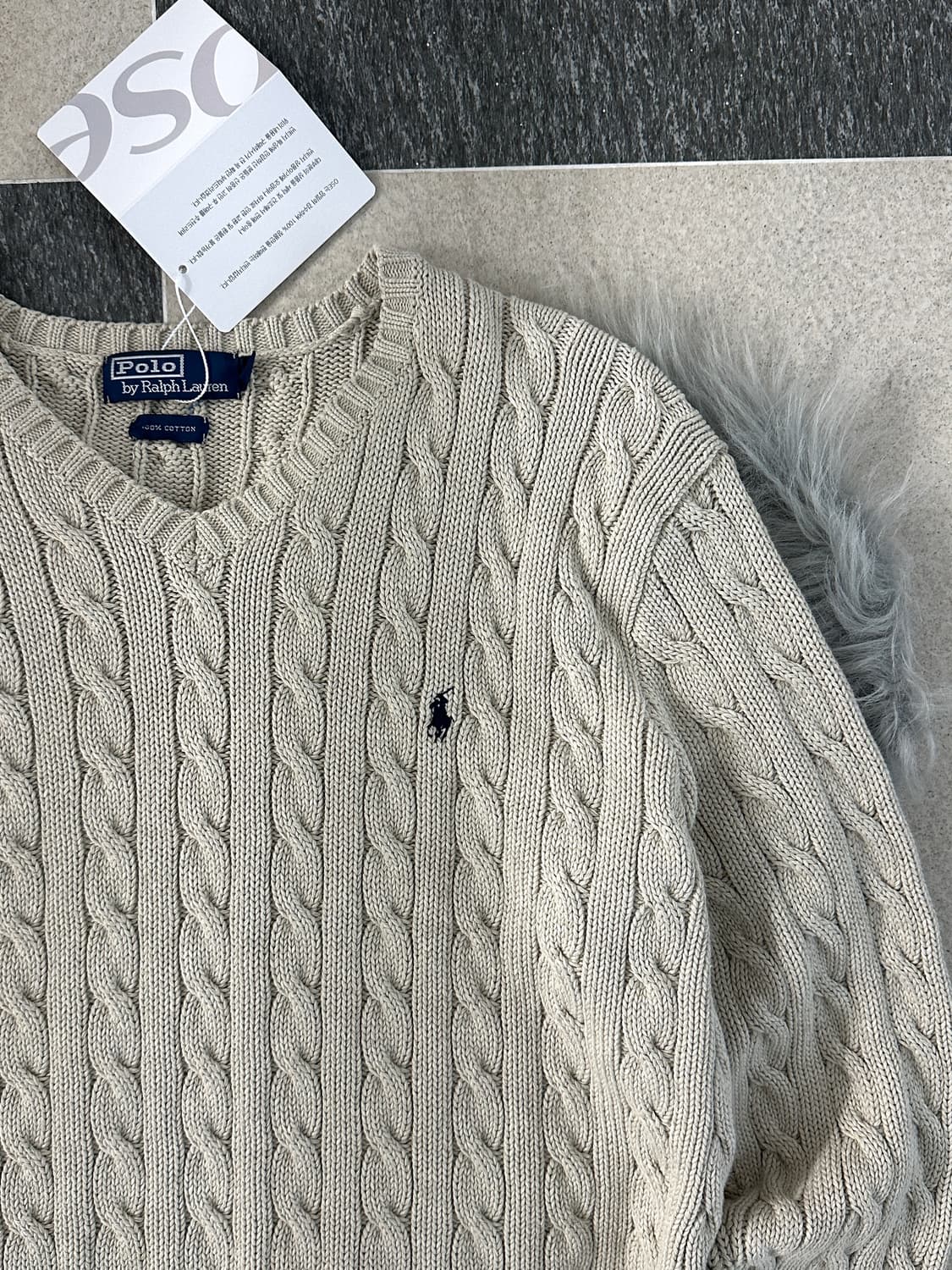폴로 랄프로렌 V넥 케이블 니트  상품이미지3