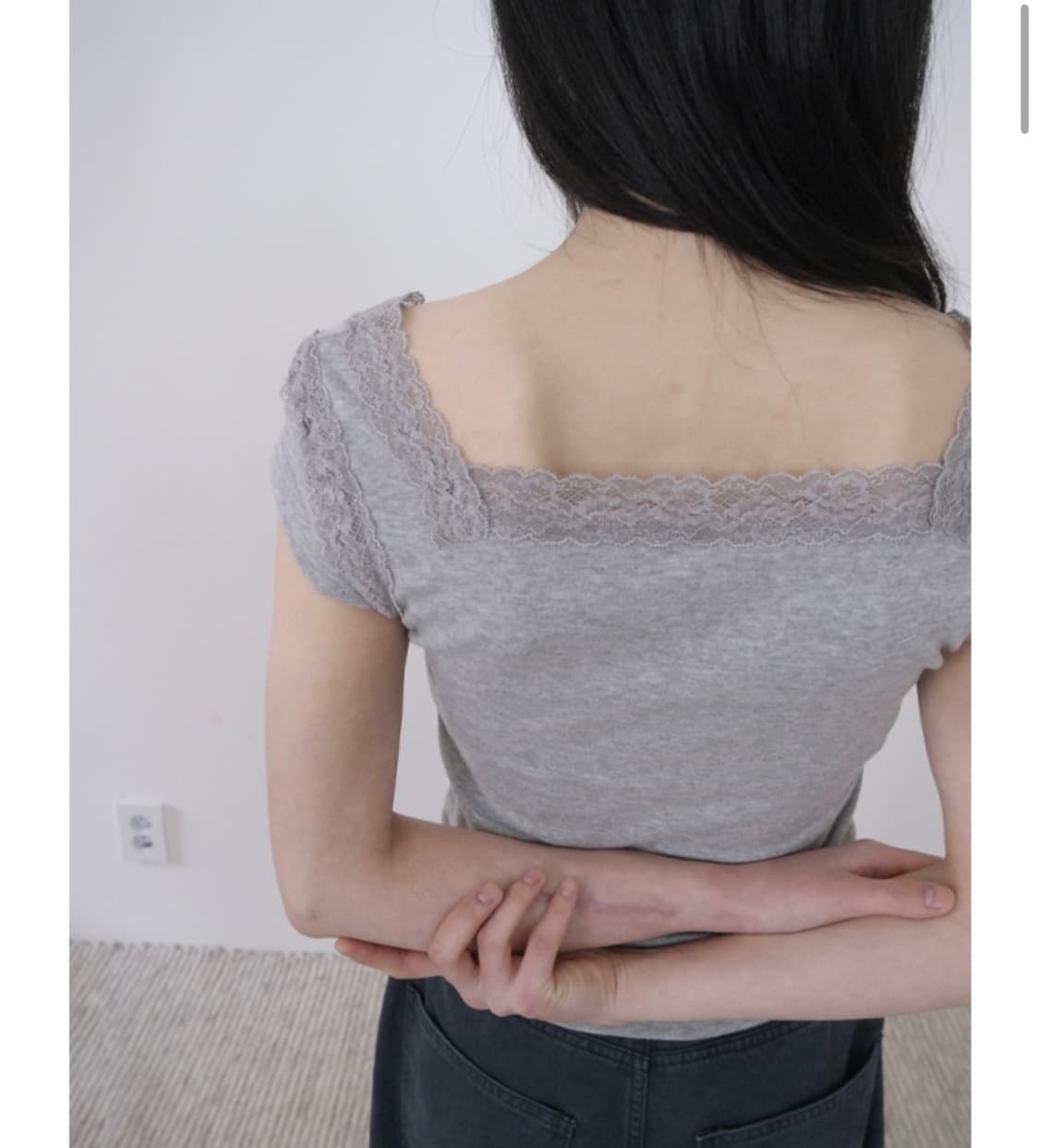 애프터먼데이 슬리브 레이스 탑 상품이미지3