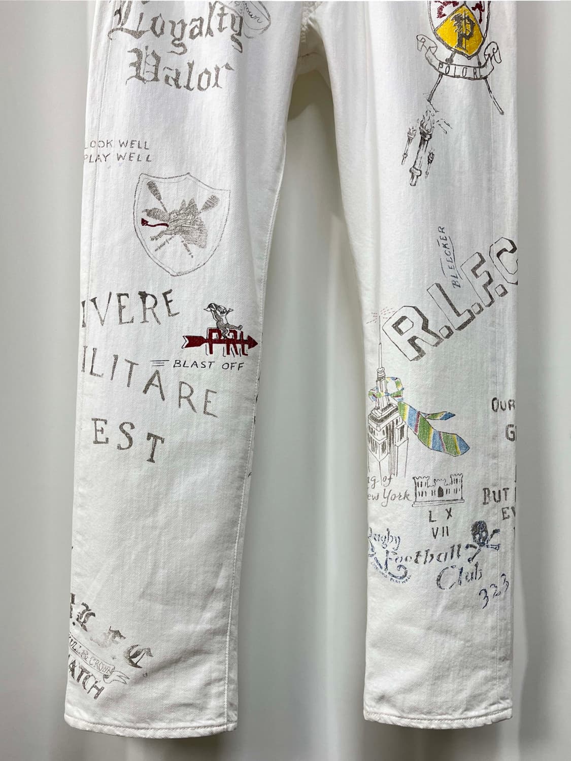 폴로 랄프로렌 그래피티 설리반 화이트 데님 팬츠 신품 상품이미지7