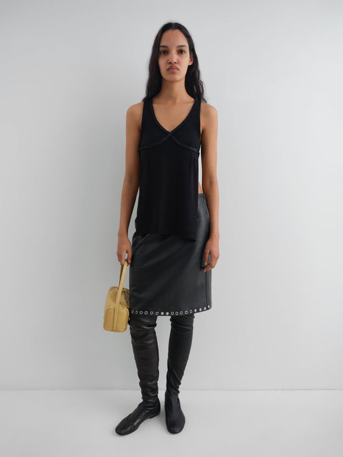 [S,M]기마구아스 Eyelets 아일렛 레더 스커트 상품이미지7