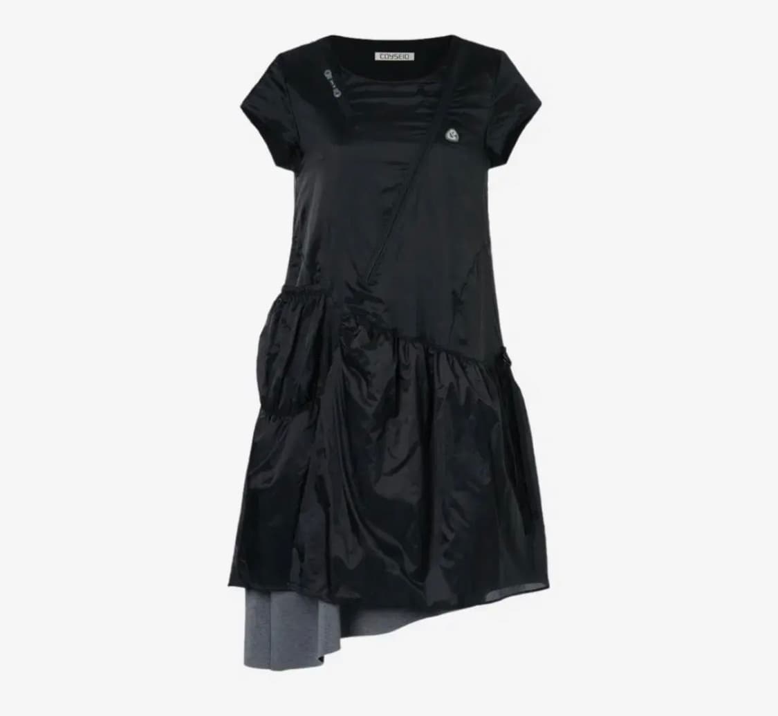 코이세이오 퍼프 셔링 원피스 블랙 상품이미지1