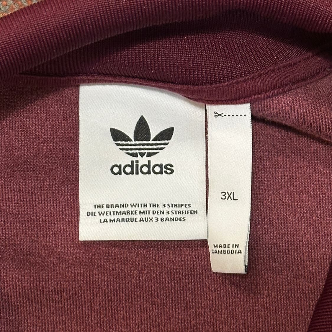 아디다스 벨벳 트랙탑 져지 마룬 (3XL) 버건디 벨루어 상품이미지8