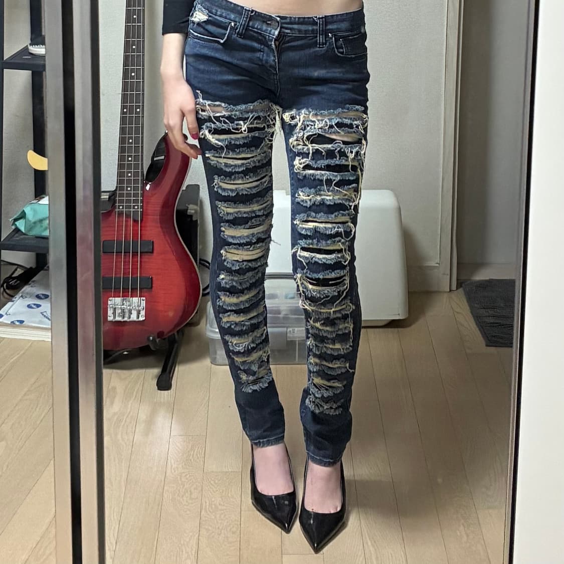 펑크 디스트레스드 스키니진 상품이미지3