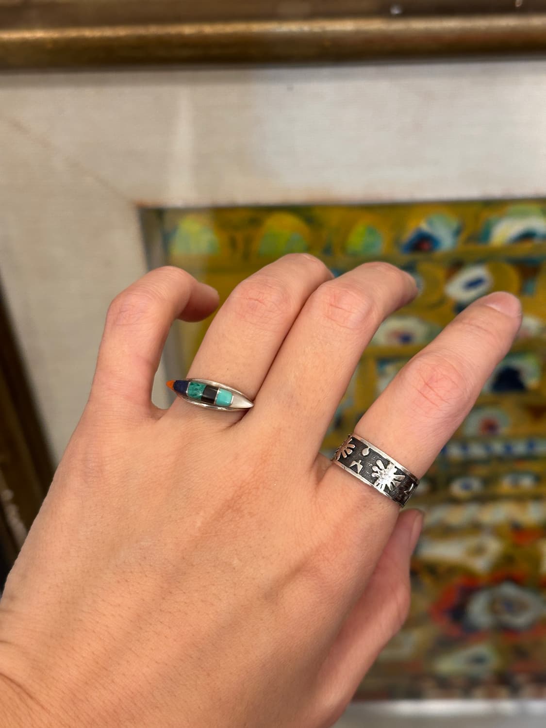 Navajo gemstone 925silver ring 상품이미지4