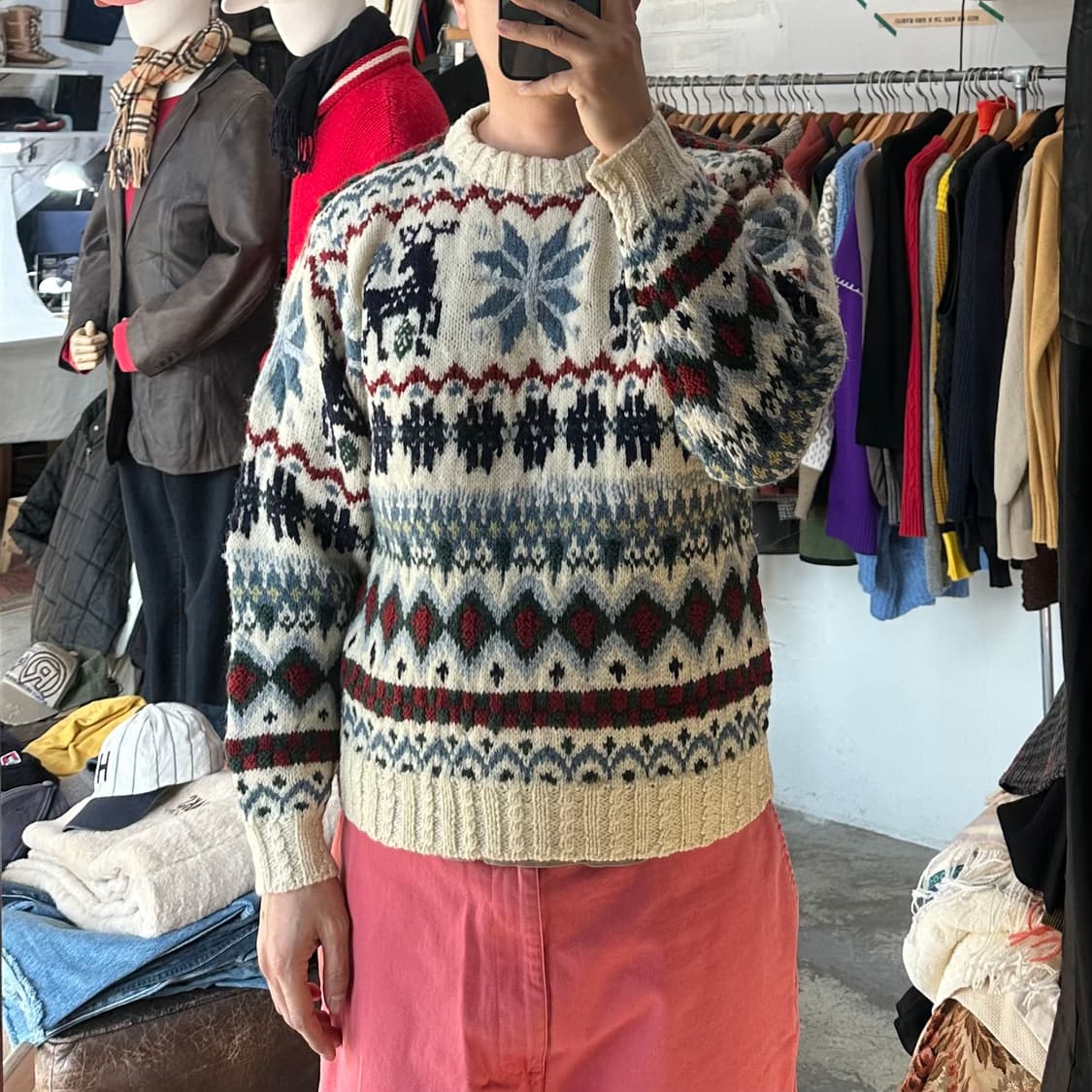 (착용컷) MOOZY'S OOPS OOF'ST 노르딕 패턴 니트 (98) 상품이미지3