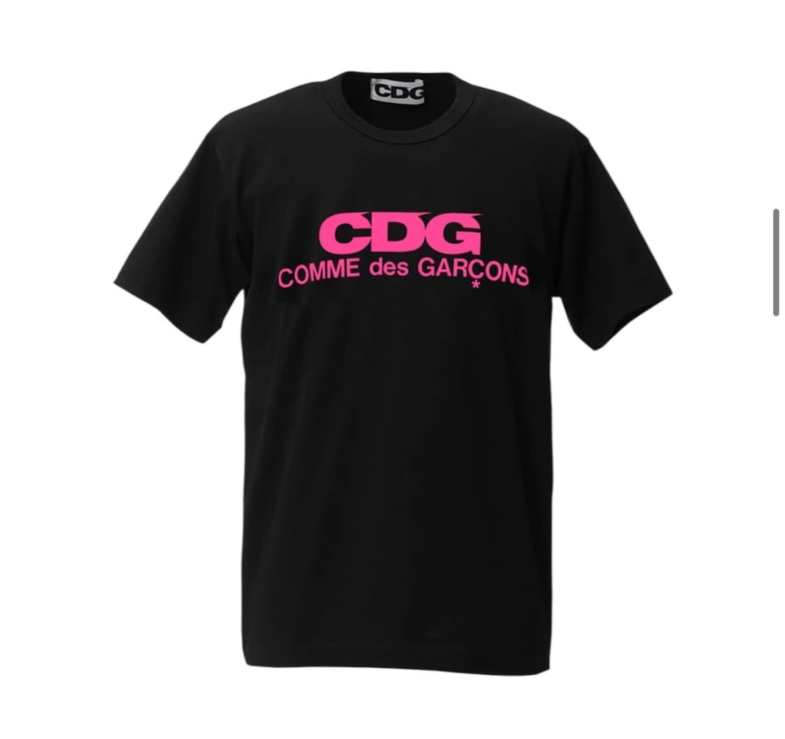 CDG 플로레센트 프린트 티셔츠 핑크 로고 M사이즈 상품이미지1