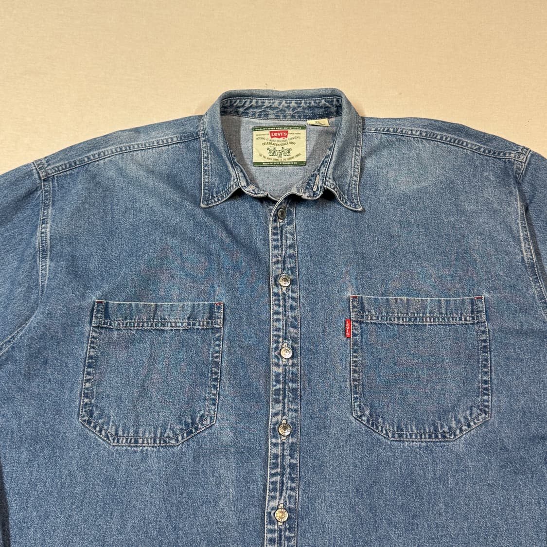 XL) 리바이스 투포켓 워크 데님 셔츠 자켓 T버튼 타입 W27 상품이미지3