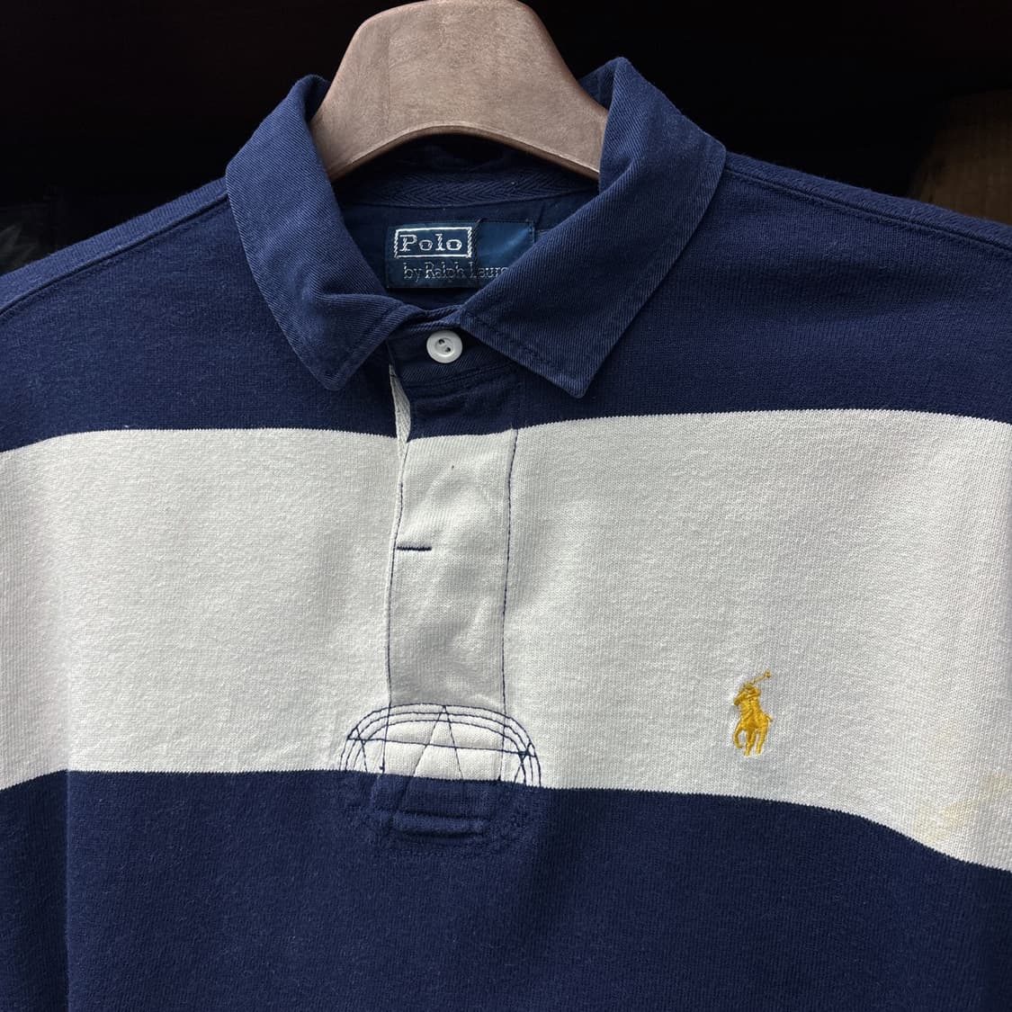 90s 폴로 랄프로렌 클래식 스트라이프 럭비셔츠 골든포니 N1004 상품이미지3