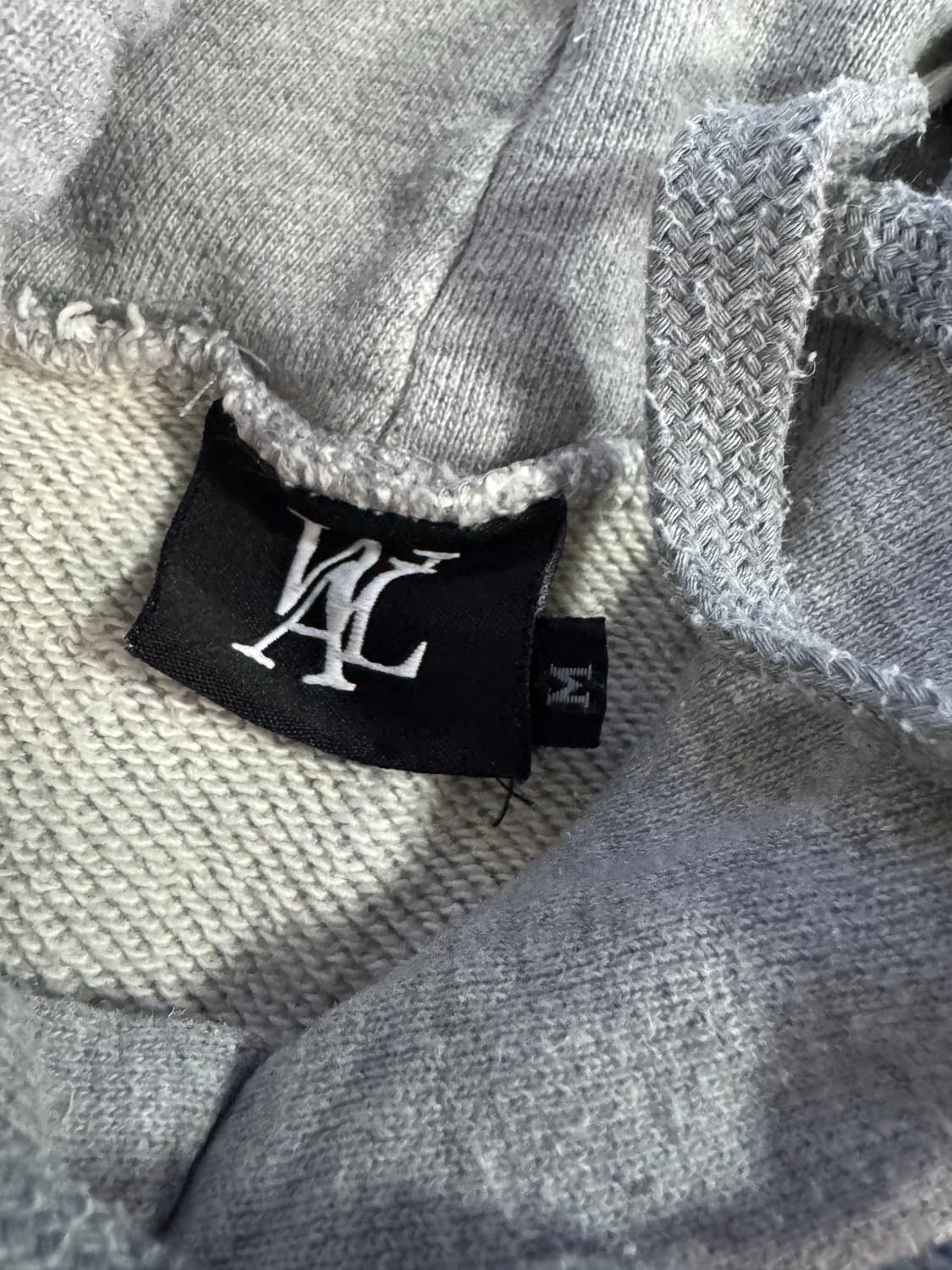 공용!! 우알롱 WAL 로고 오버핏 헤비 코튼 후드티 M 상품이미지4