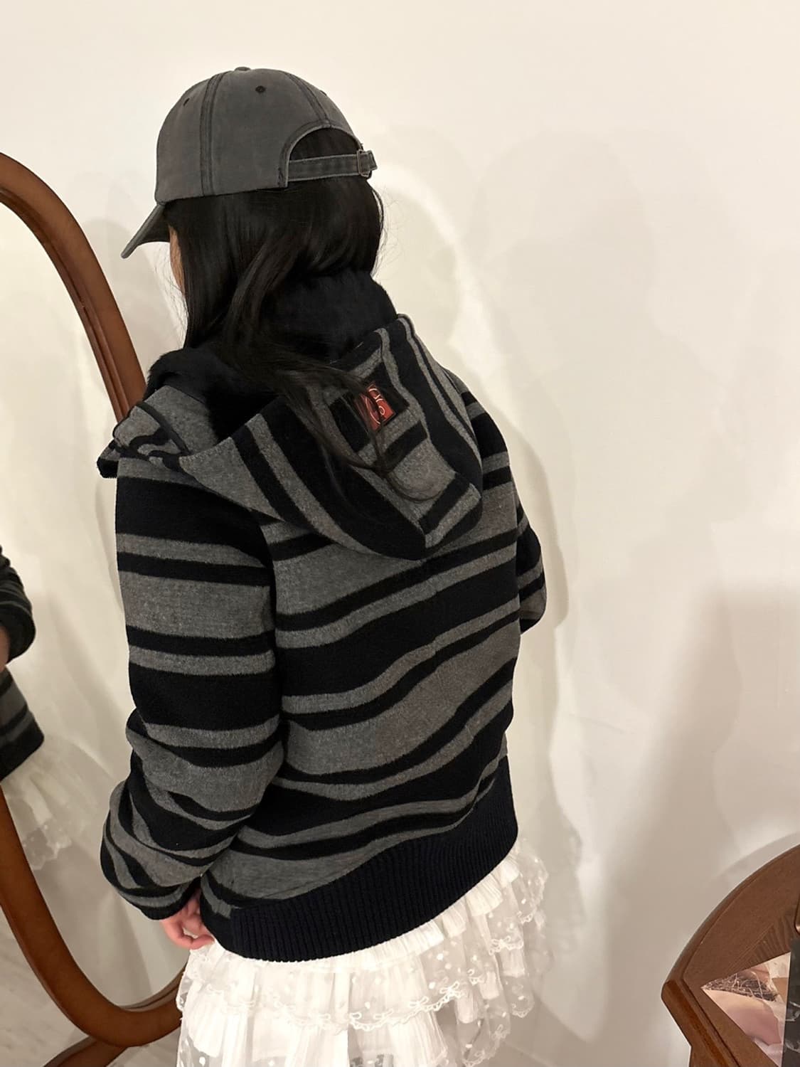 와투케 줄무늬 털 자켓  상품이미지3