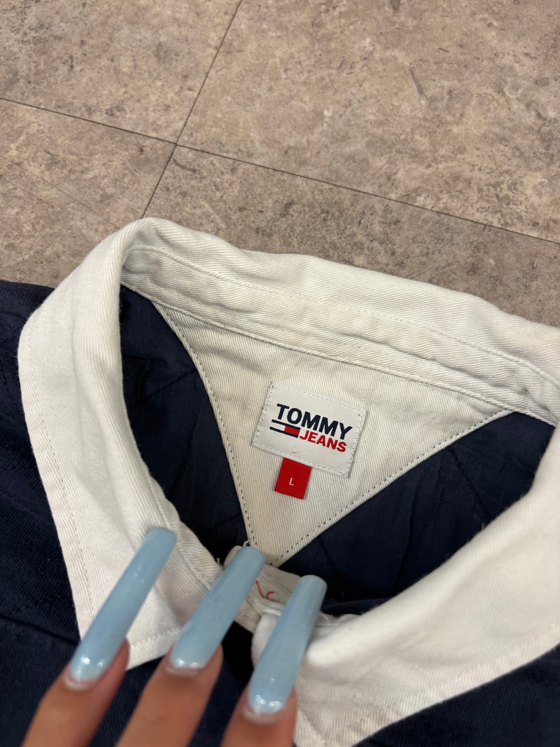 타미진스 네이비 긴팔 크롭 카라티 #csz316 상품이미지4