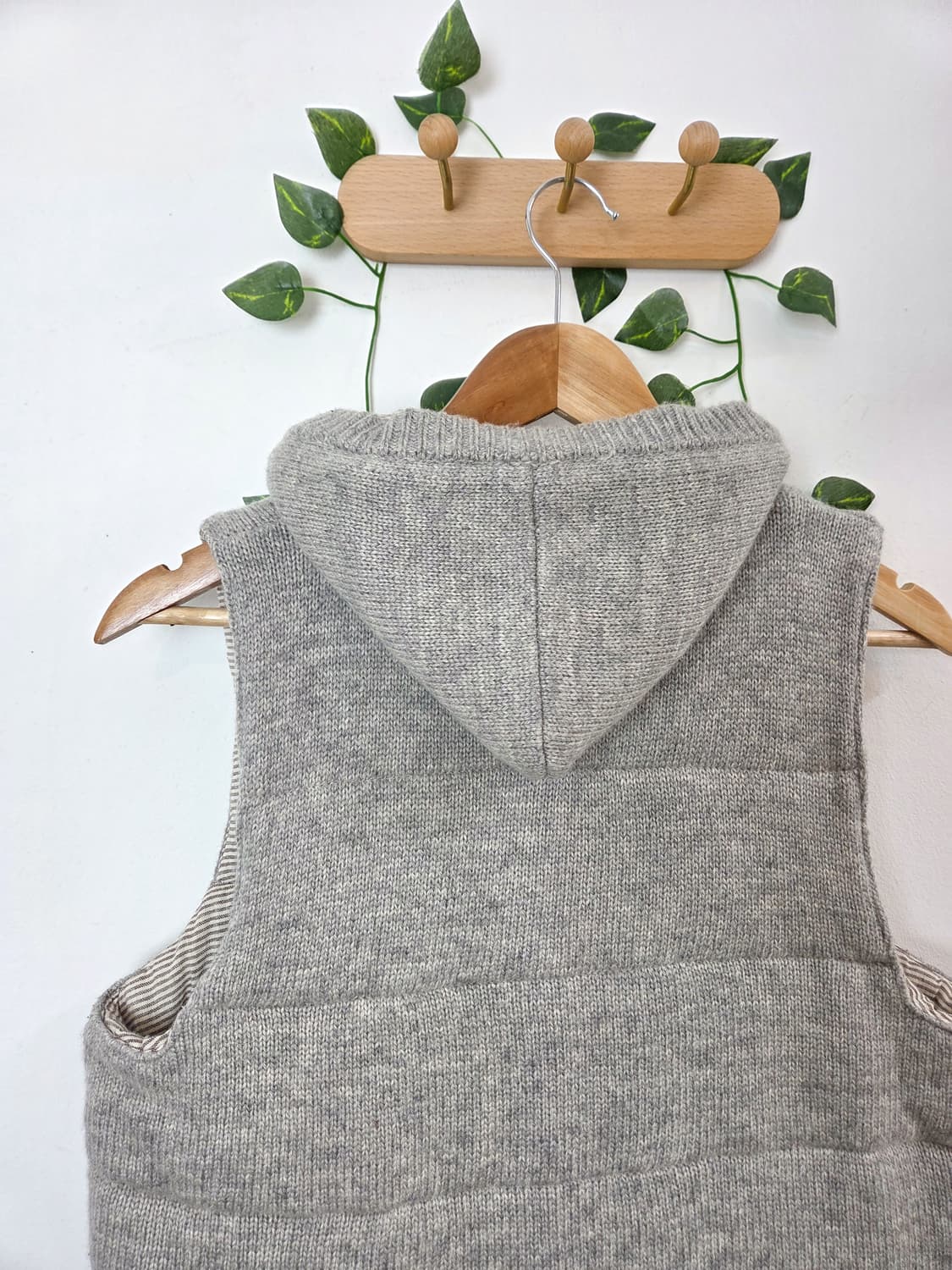 그레이 후드 패딩 조끼 상품이미지5