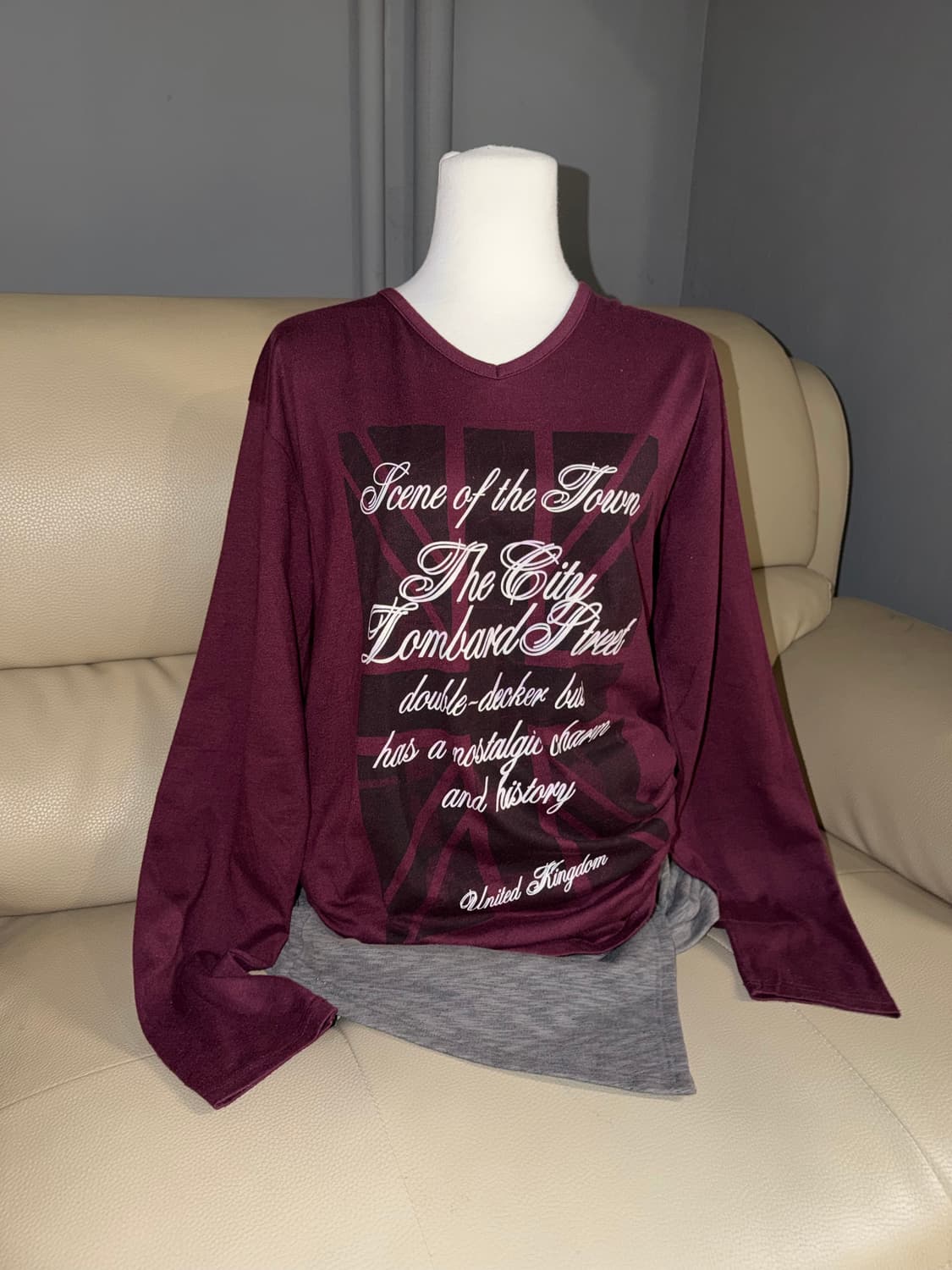 Uk printing & lettering long sleeve 상품이미지1