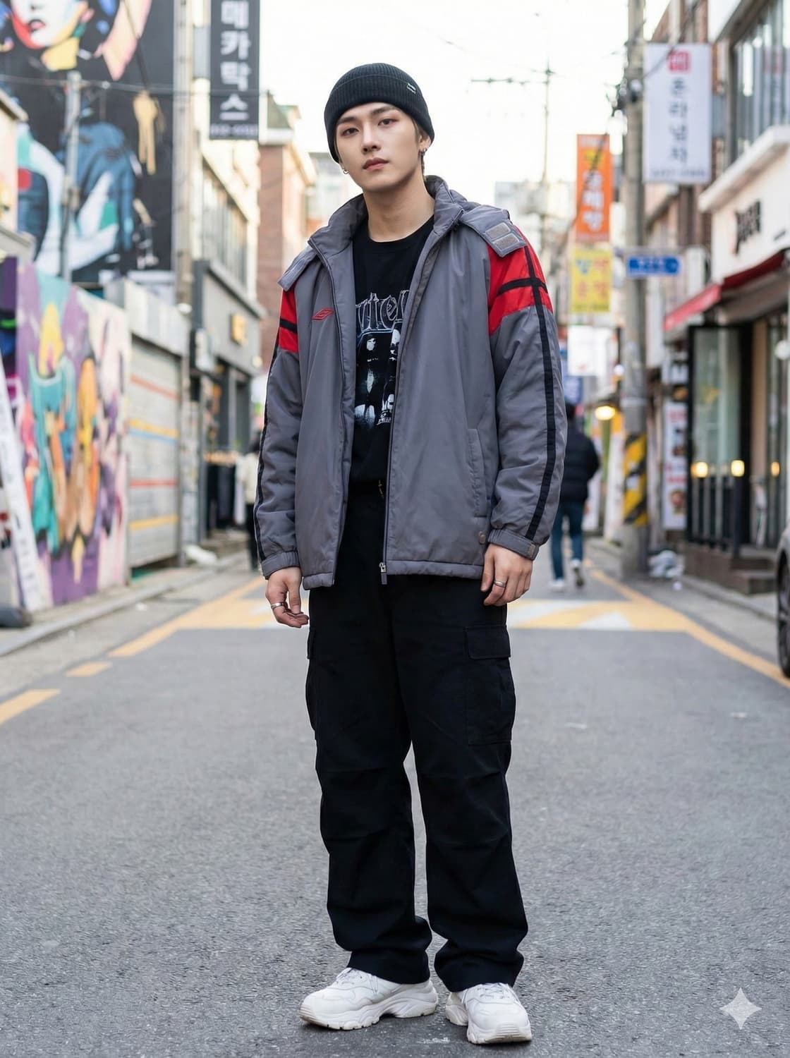 엄브로(UMBRO) 퀼팅 안감 후드 배색 자켓 상품이미지1