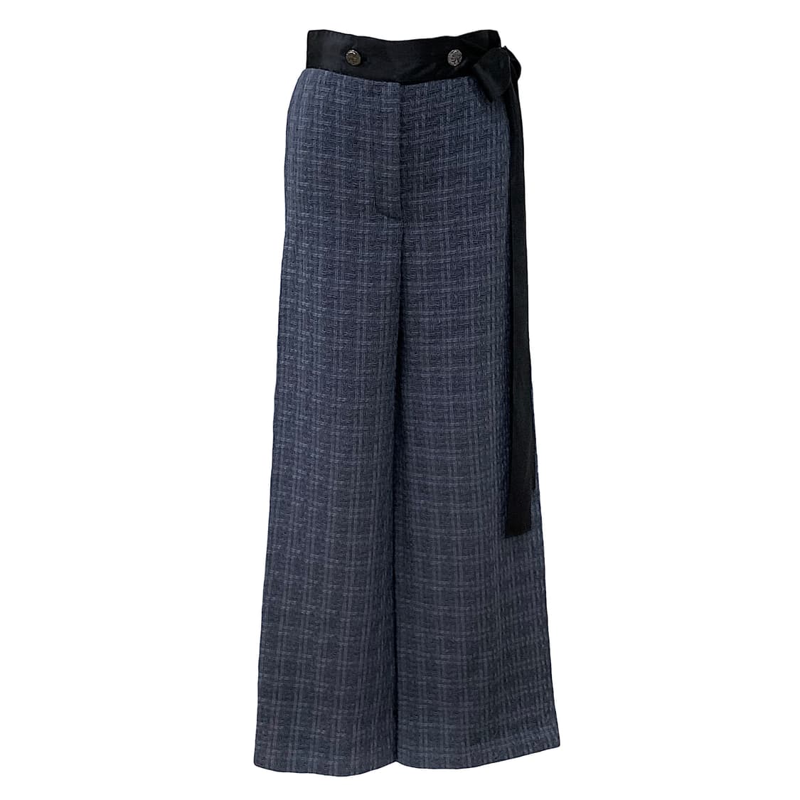 샤넬 웨이스트 리본 벨트 울 트위드 와이드 팬츠 상품이미지1