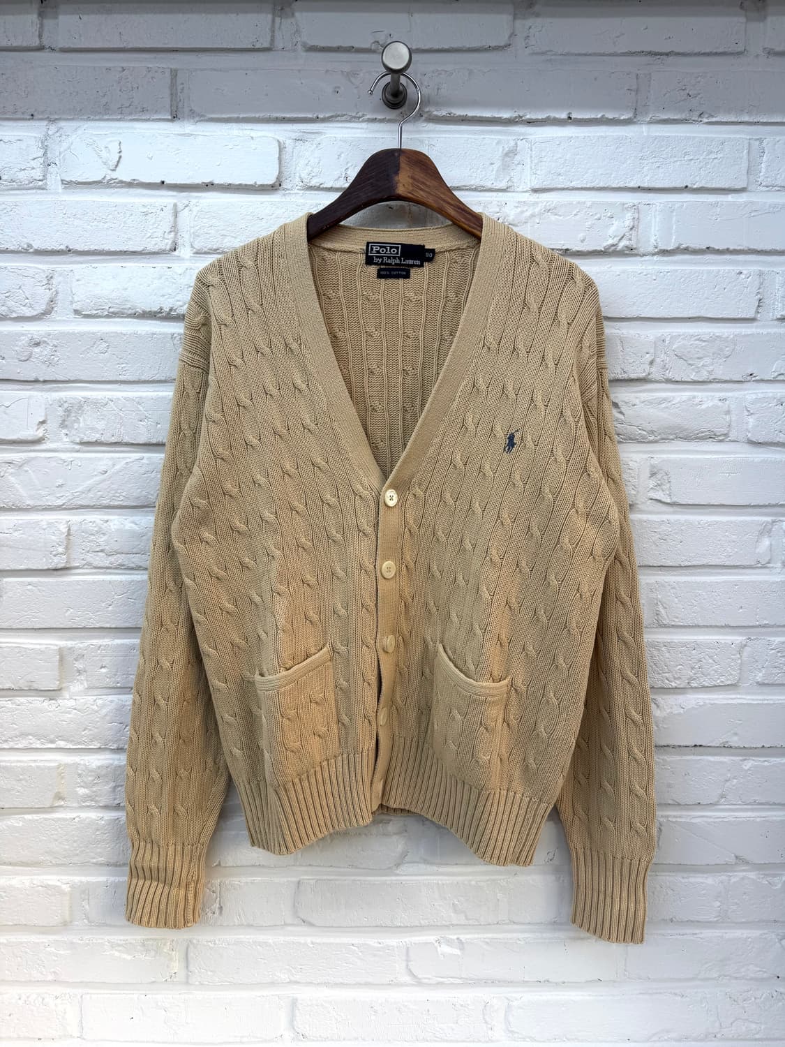 폴로 베이지 꽈베기 가디건 상품이미지3