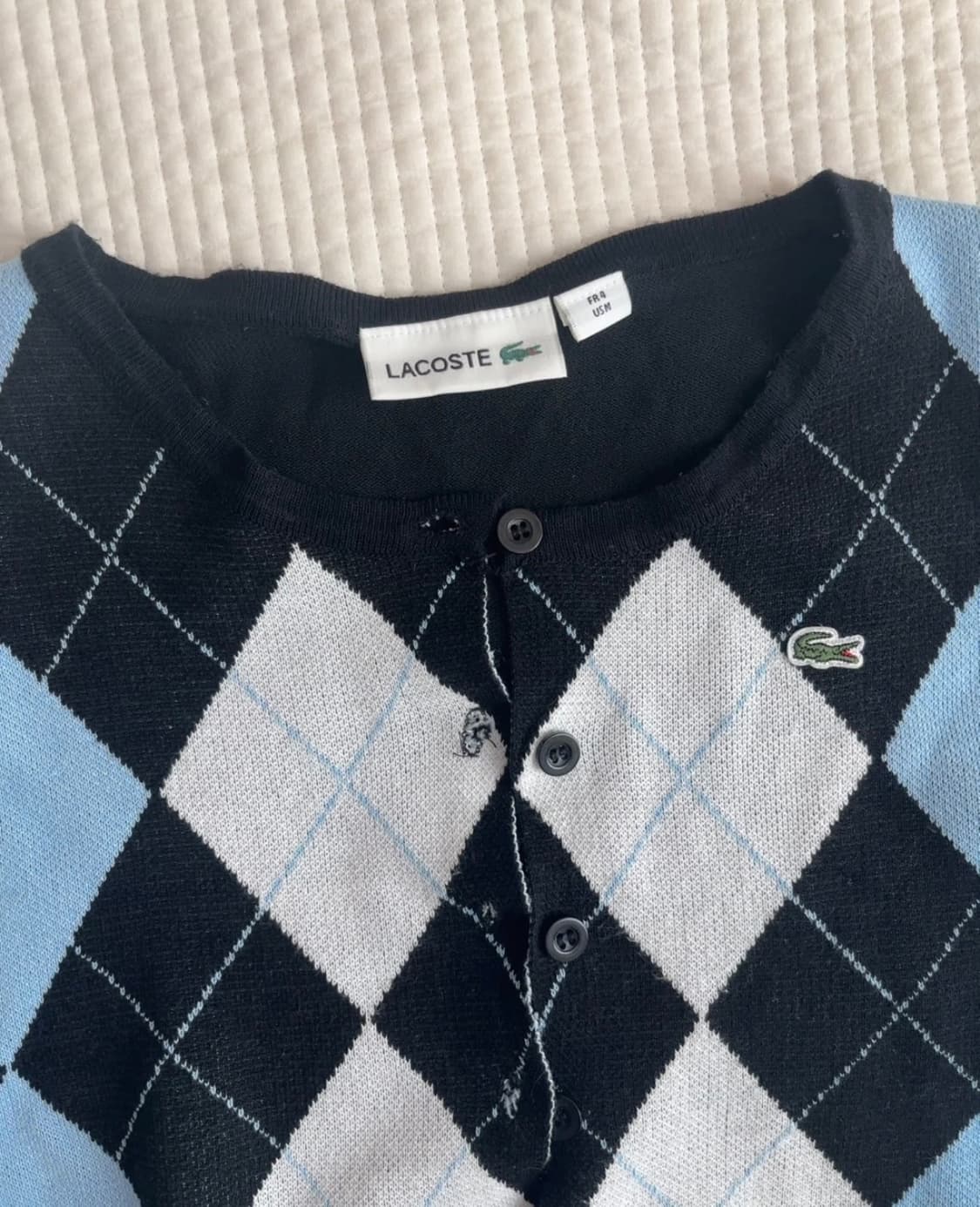 라코스테 빈티지 여성 아가일 반팔니트 상품이미지2