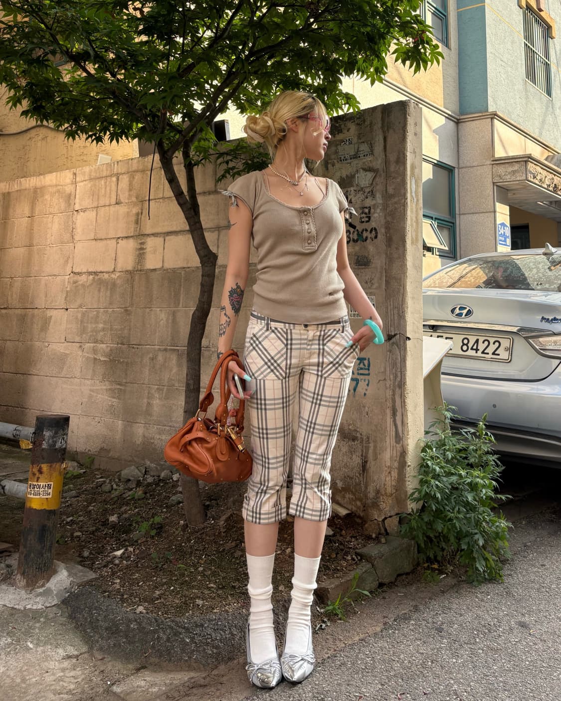 버버리 블루라벨 노바체크 카프리팬츠 상품이미지2