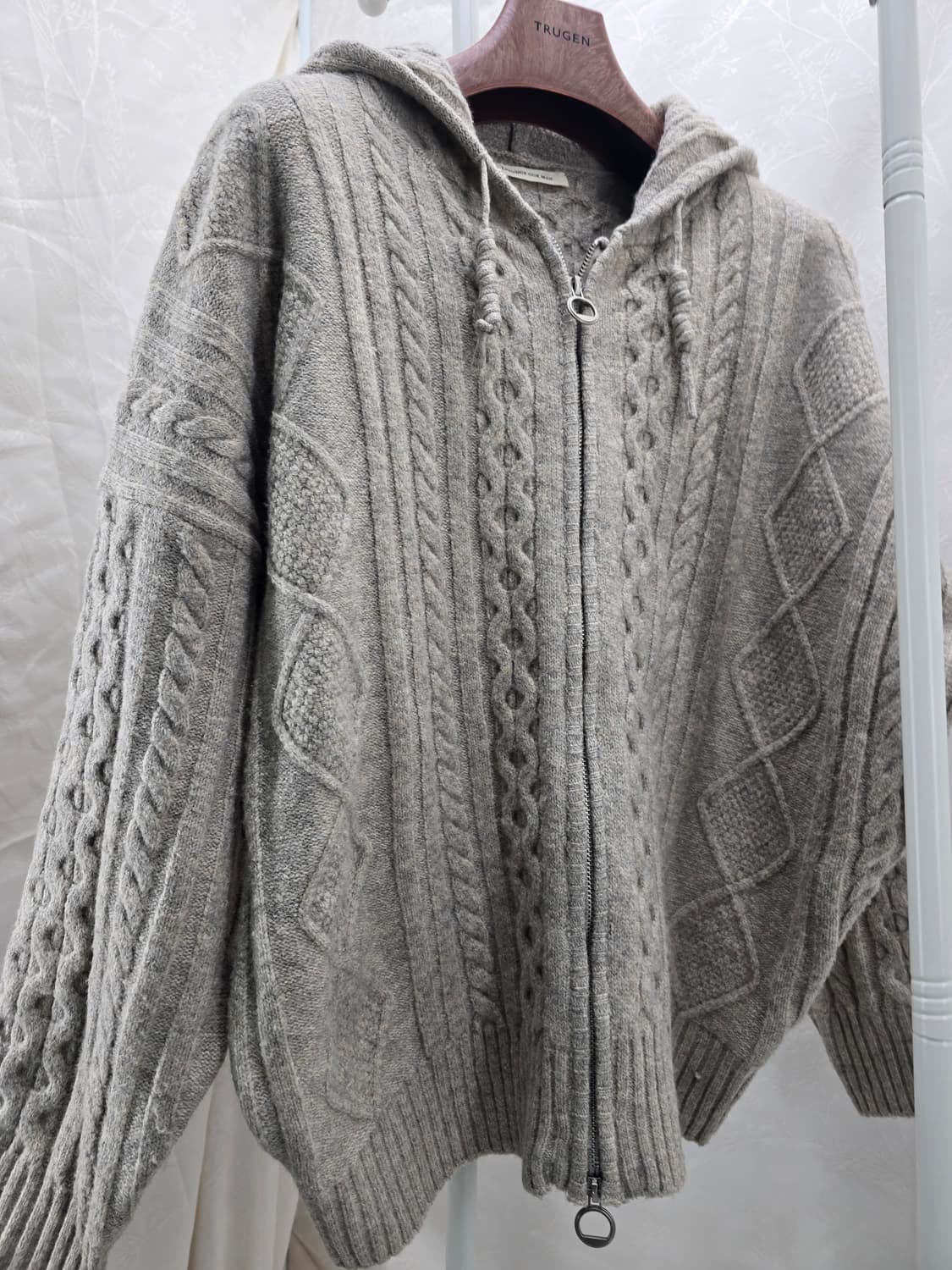 라퍼지스토어 케이블 후드 니트 집업 M 상품이미지8