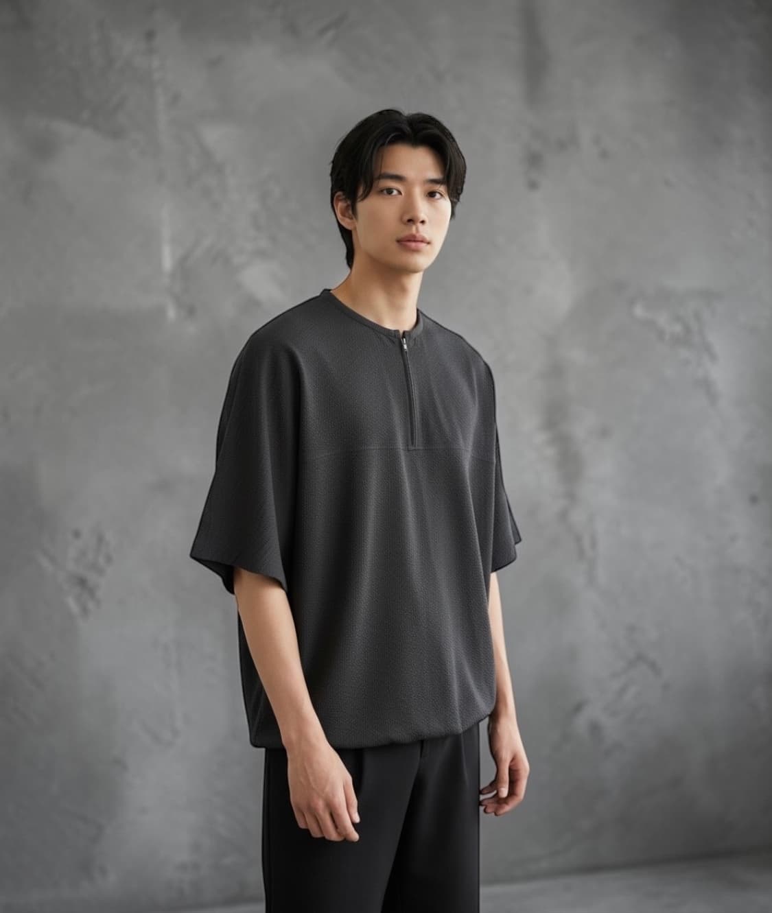 105/ 타임옴므 24SS 익스클루시브 시어서커 하프집업 상품이미지1