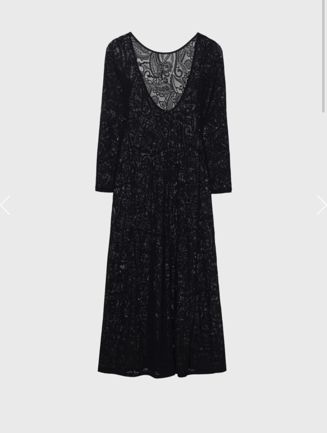 Monoha 모노하 레이스 롱드레스 블랙 상품이미지1