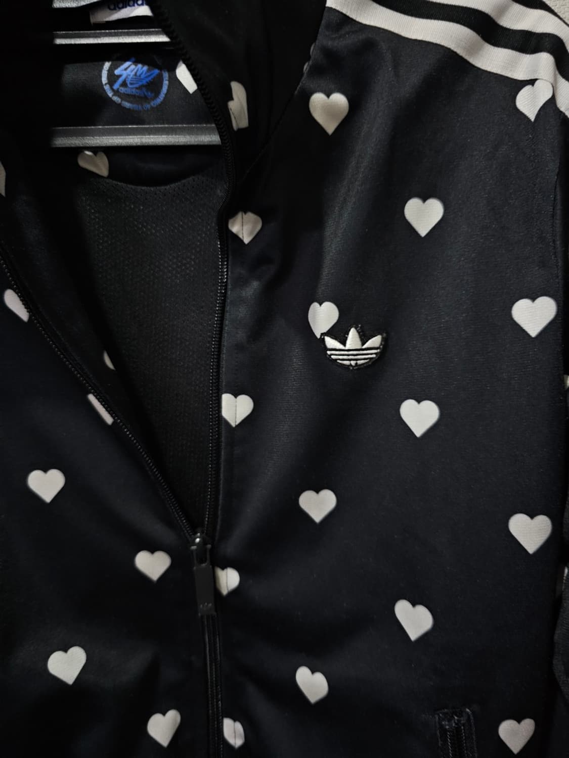 아디다스 여자 하트 도트 하트 땡땡이 트랙탑 져지집업 90 / S 상품이미지3